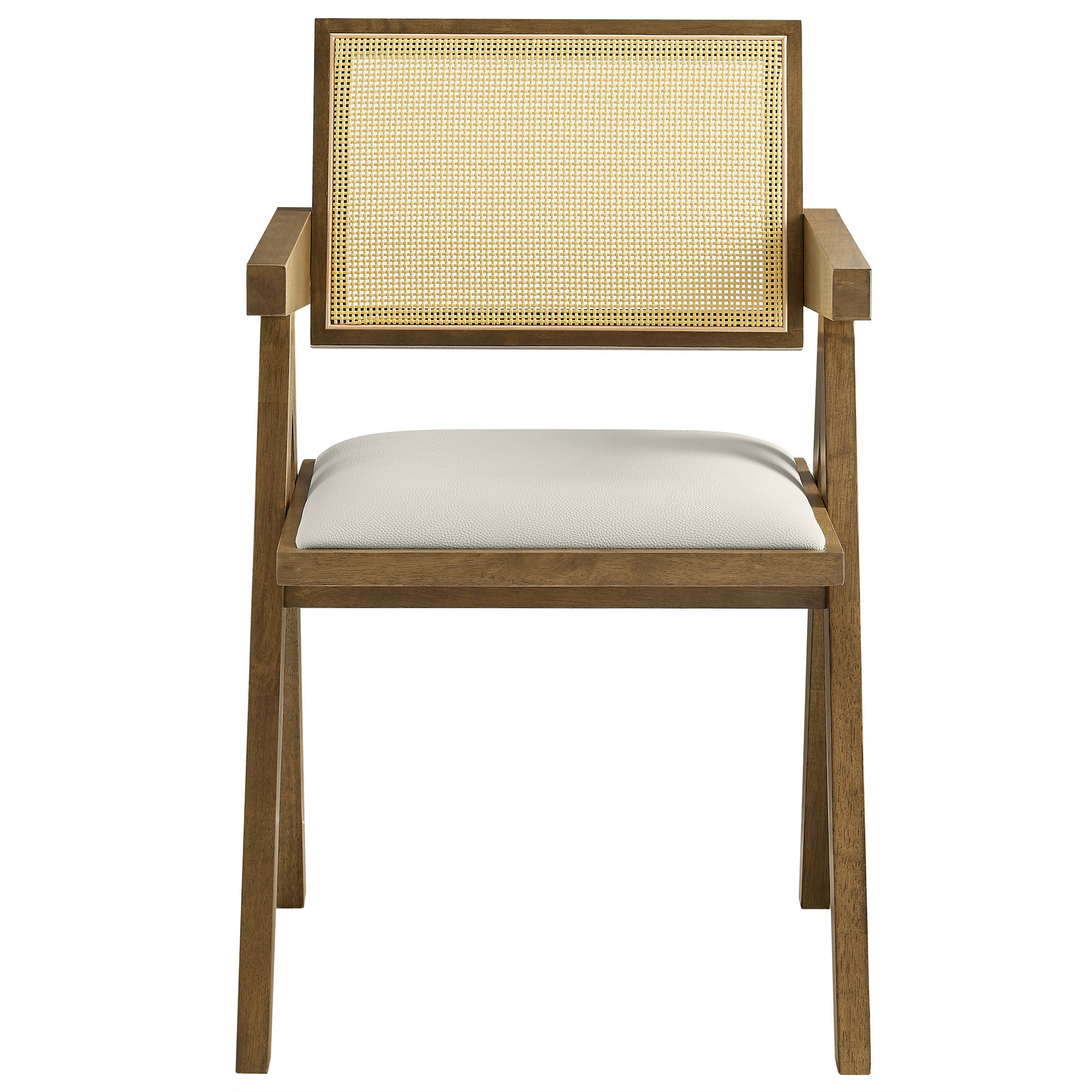 Thera Vegan Leather Cane Dining Armchairs Set of 2 by Modway - Best Buy Furniture
