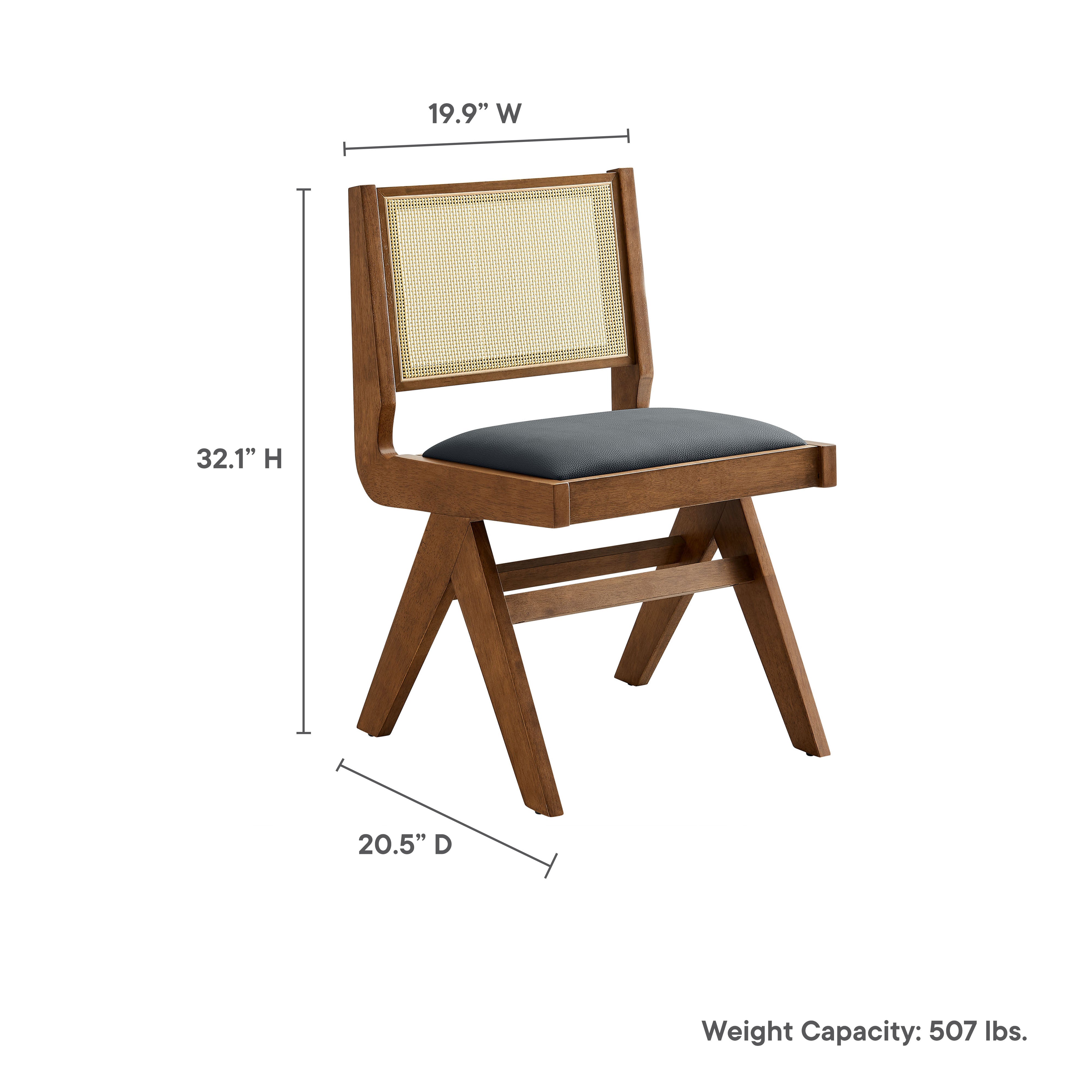 Thera Vegan Leather and Cane Dining Side Chairs Set of 2 by Modway - Best Buy Furniture