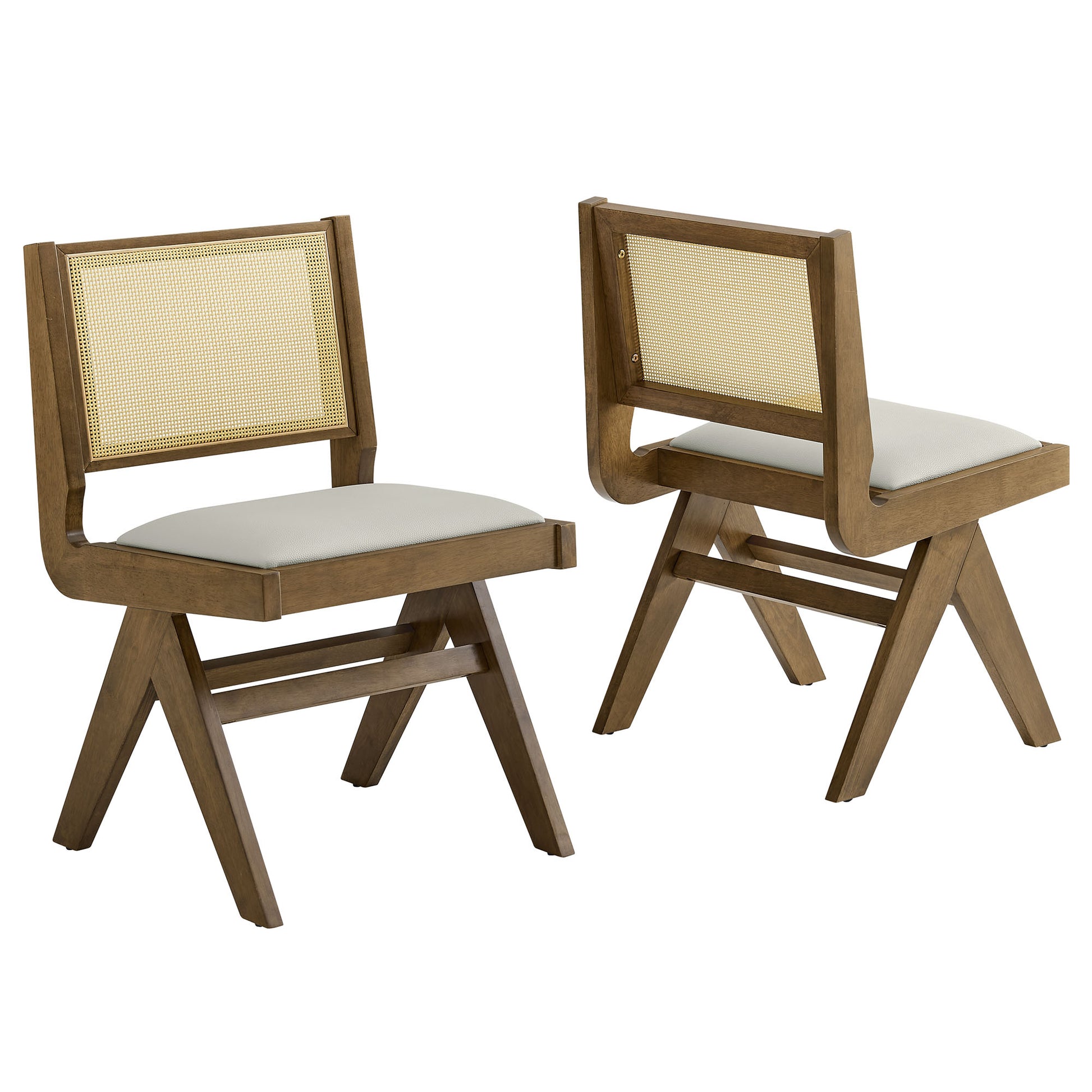 Thera Vegan Leather and Cane Dining Side Chairs Set of 2 by Modway - Best Buy Furniture