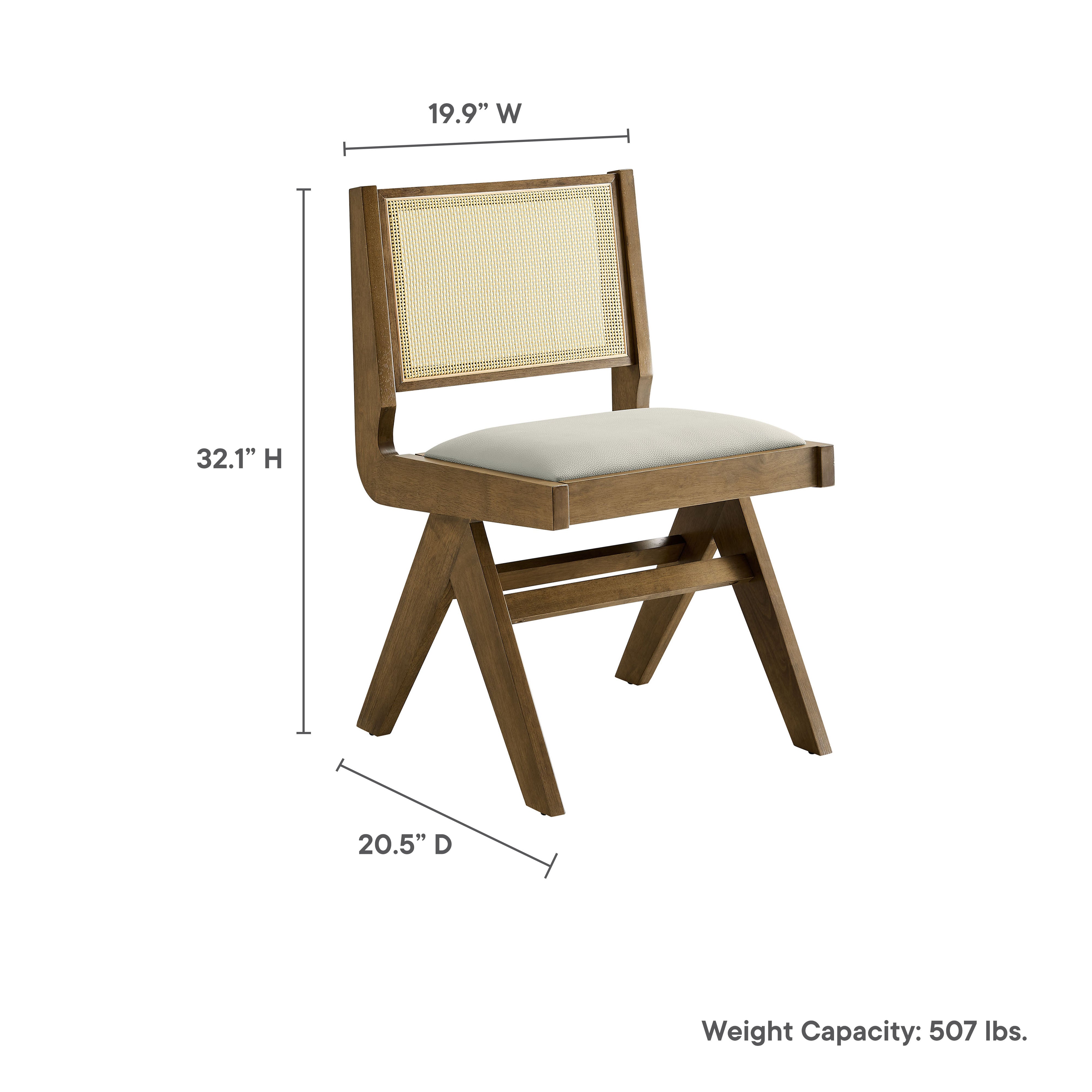 Thera Vegan Leather and Cane Dining Side Chairs Set of 2 by Modway - Best Buy Furniture