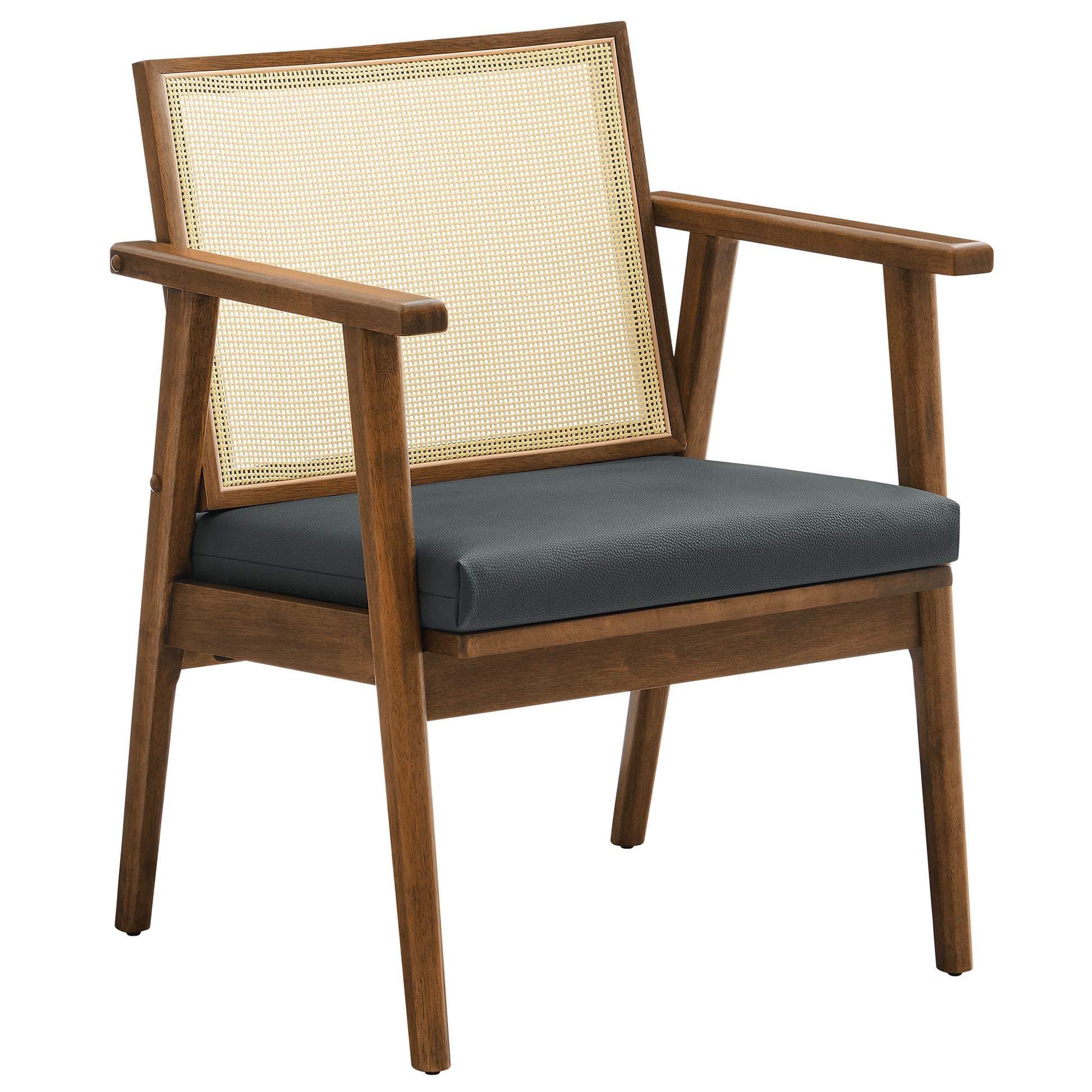 Thera Vegan Leather and Cane Accent Armchairs Set of 2 by Modway - Best Buy Furniture
