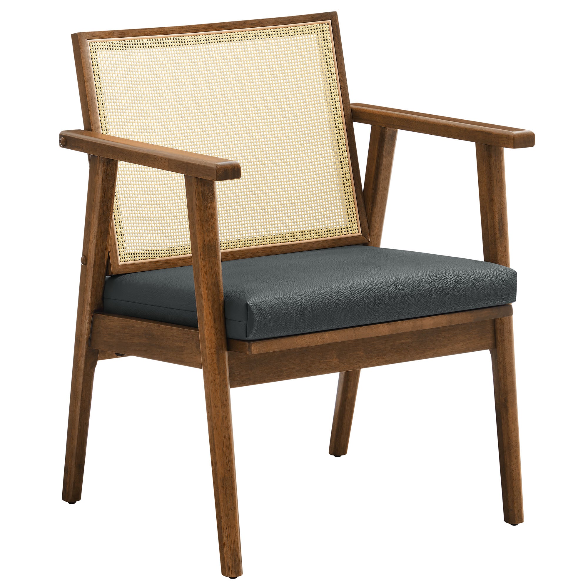 Thera Vegan Leather and Cane Accent Armchairs Set of 2 by Modway - Best Buy Furniture