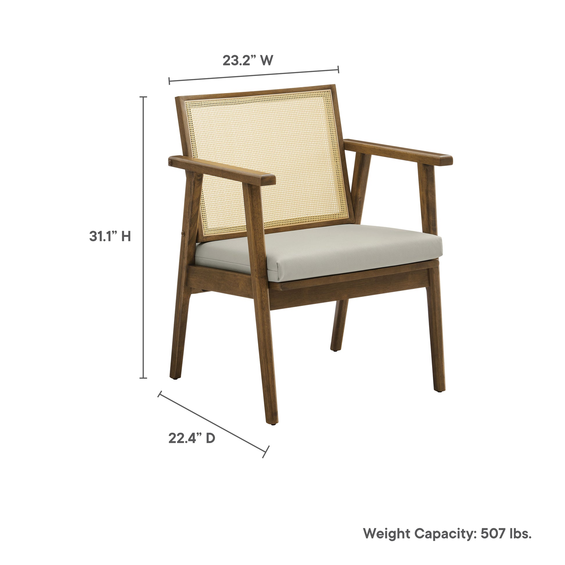 Thera Vegan Leather and Cane Accent Armchairs Set of 2 by Modway - Best Buy Furniture