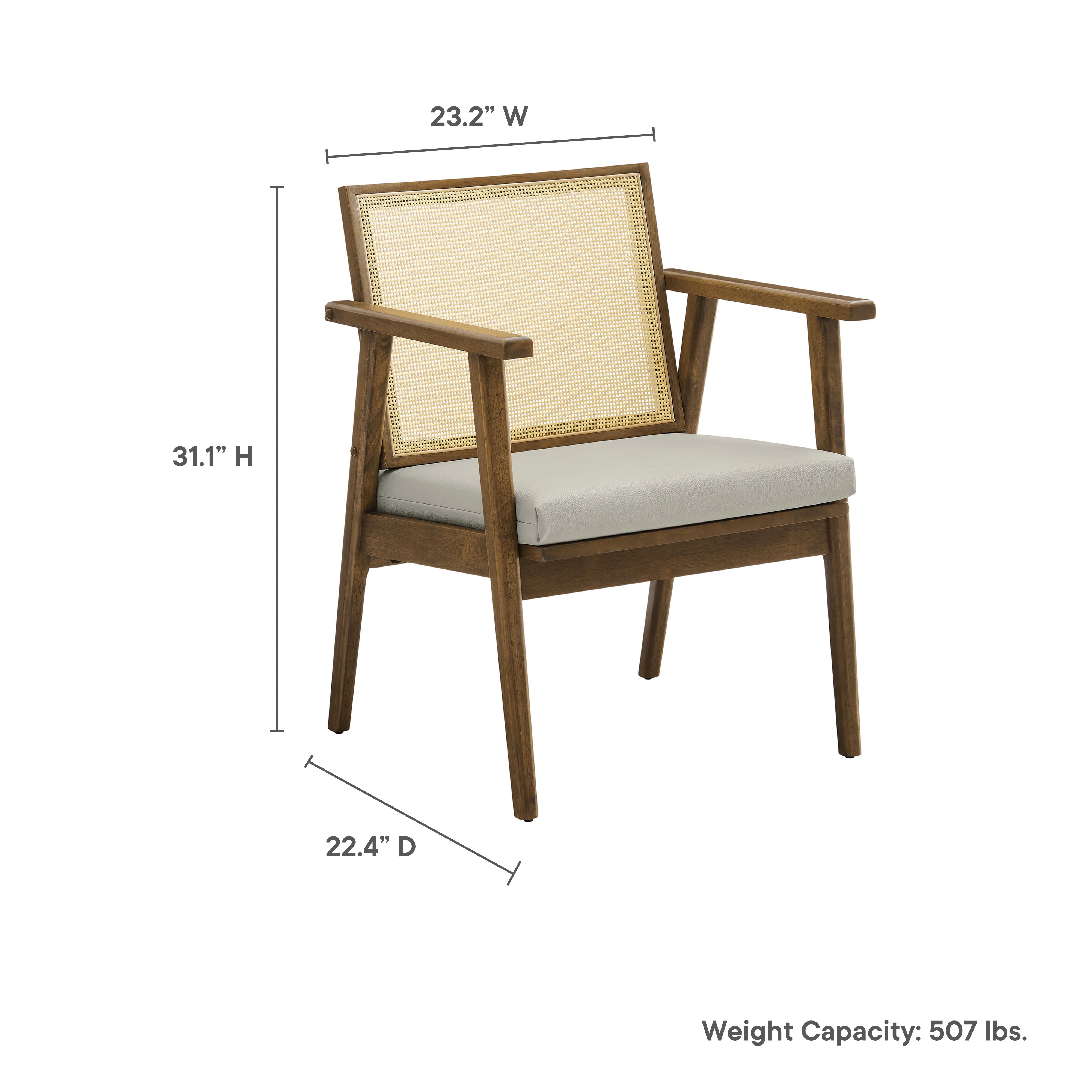 Thera Vegan Leather and Cane Accent Armchairs Set of 2 by Modway - Best Buy Furniture