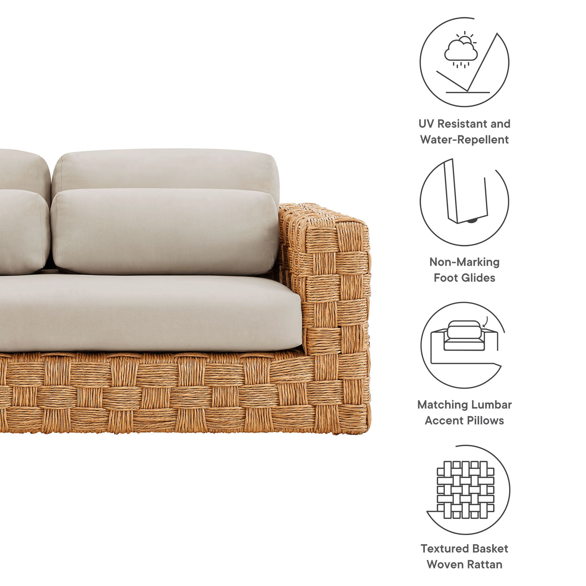 Thames Outdoor Patio Wicker Outdoor Patio Rattan Loveseat by Modway - Best Buy Furniture