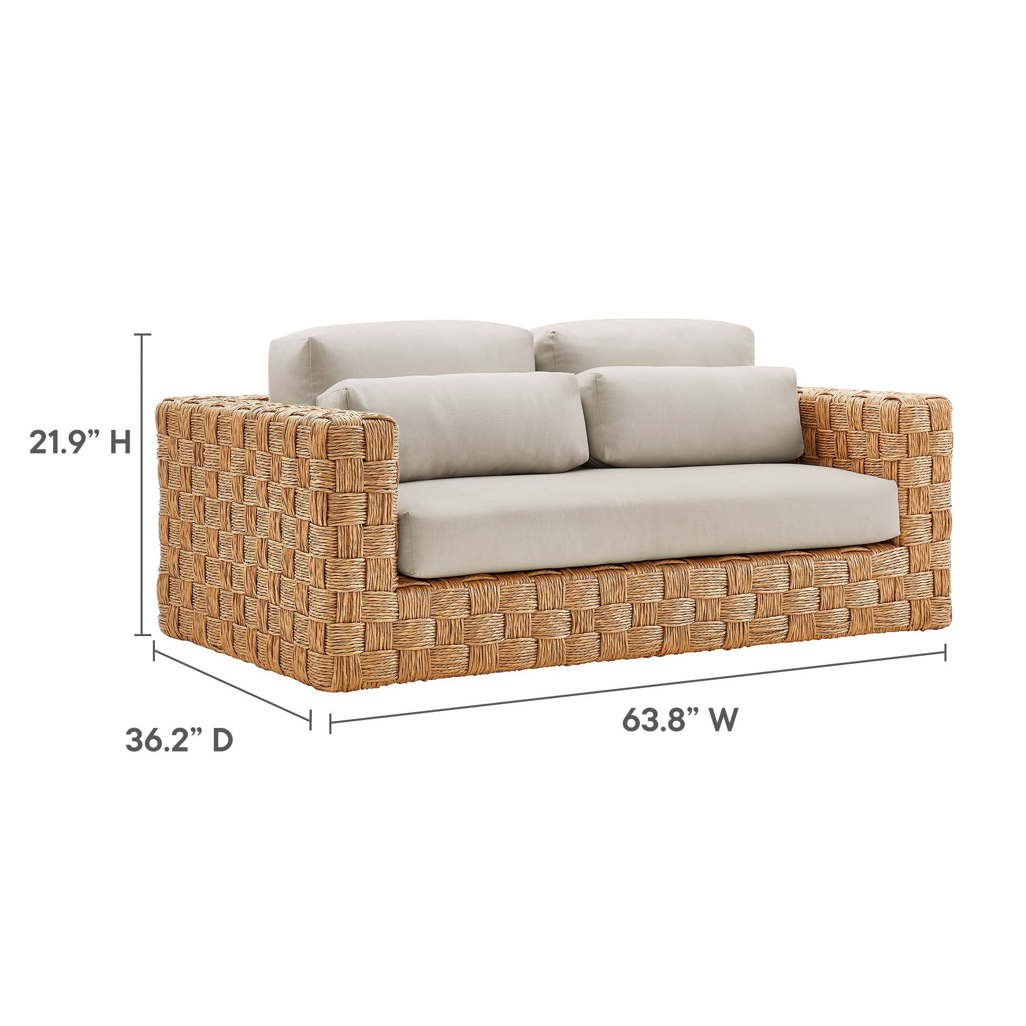 Thames Outdoor Patio Wicker Outdoor Patio Rattan Loveseat by Modway - Best Buy Furniture