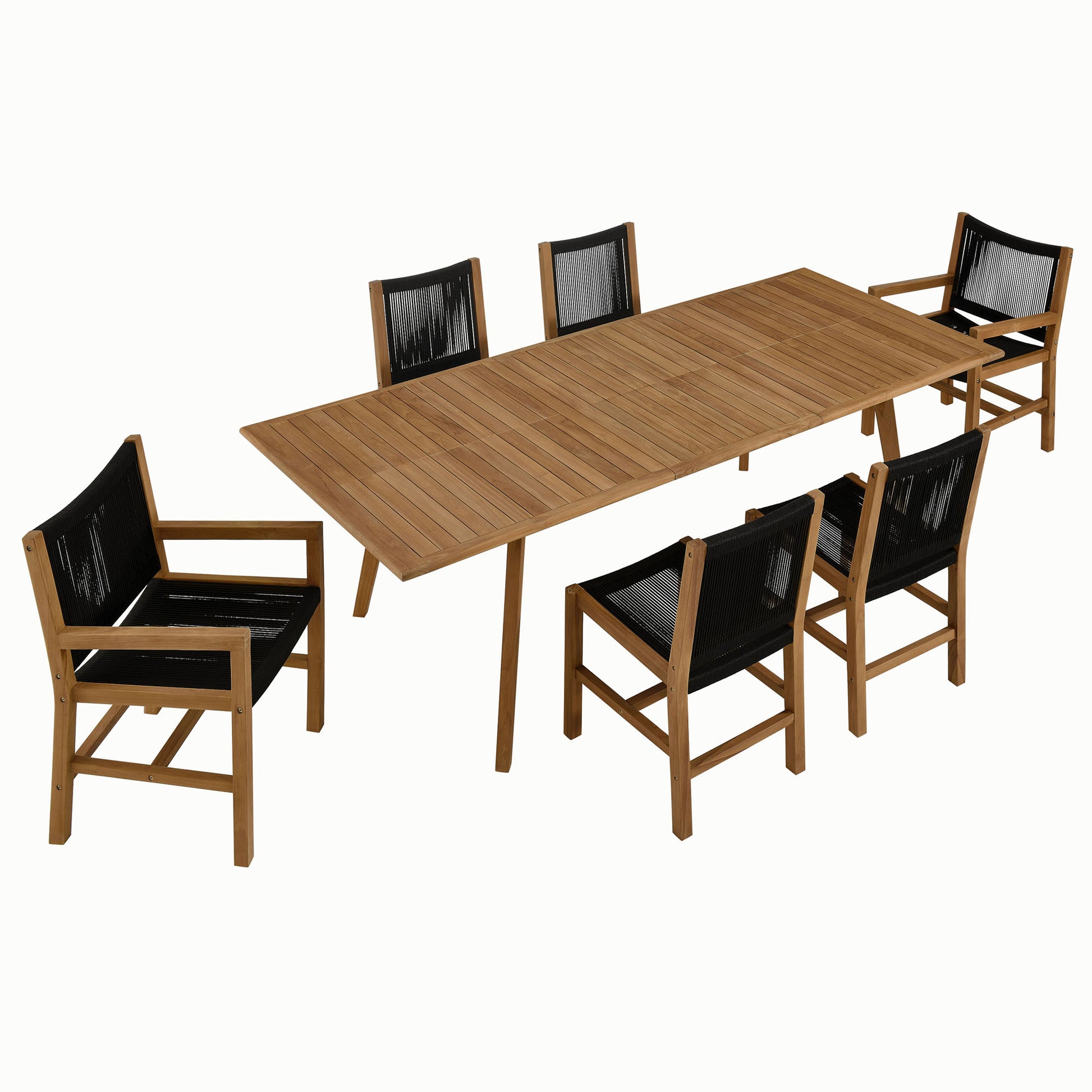 Vienna 7-Piece Outdoor Patio Teak and Rope Dining Set by Modway - Best Buy Furniture