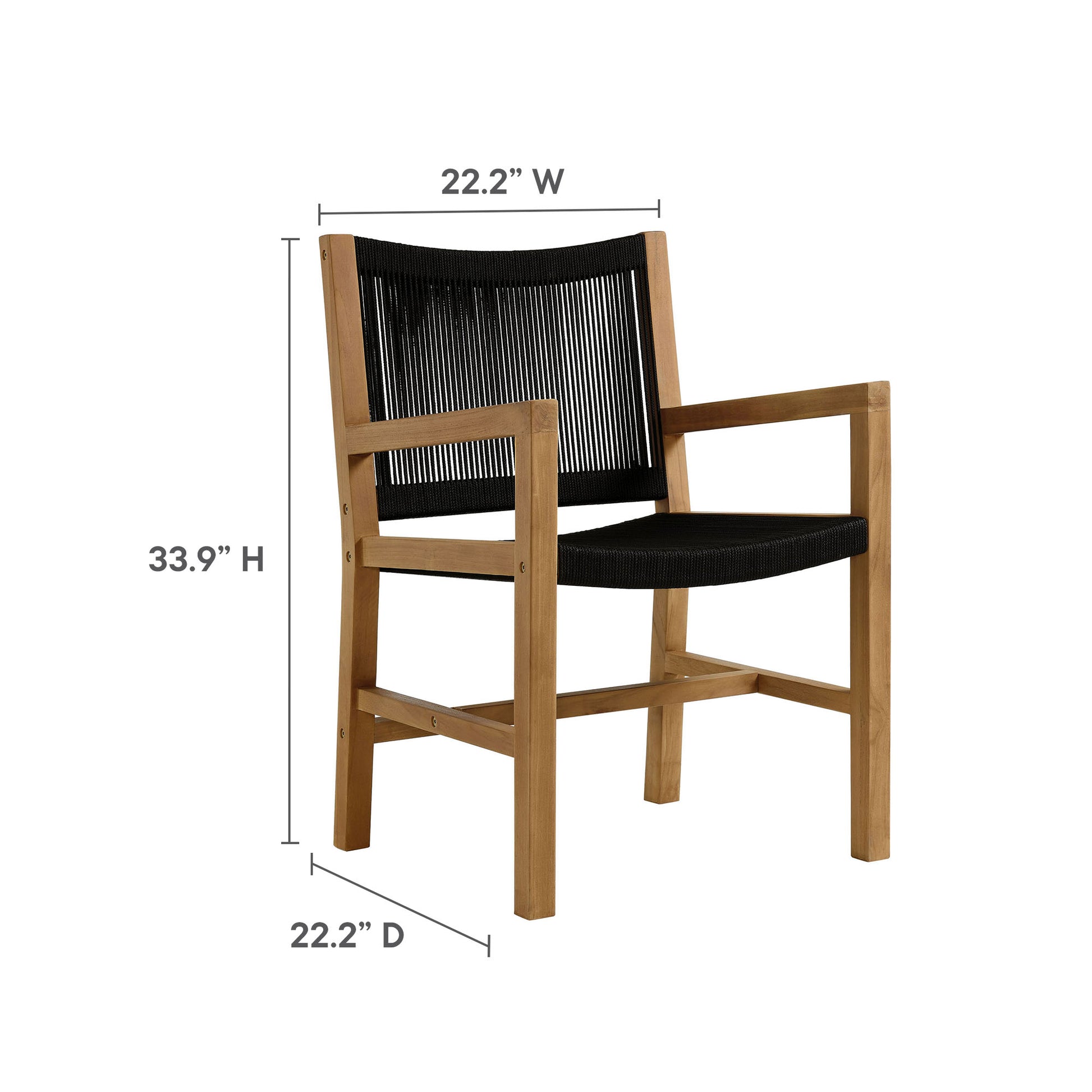 Vienna 7-Piece Outdoor Patio Teak and Rope Dining Set with Armchairs by Modway - Best Buy Furniture