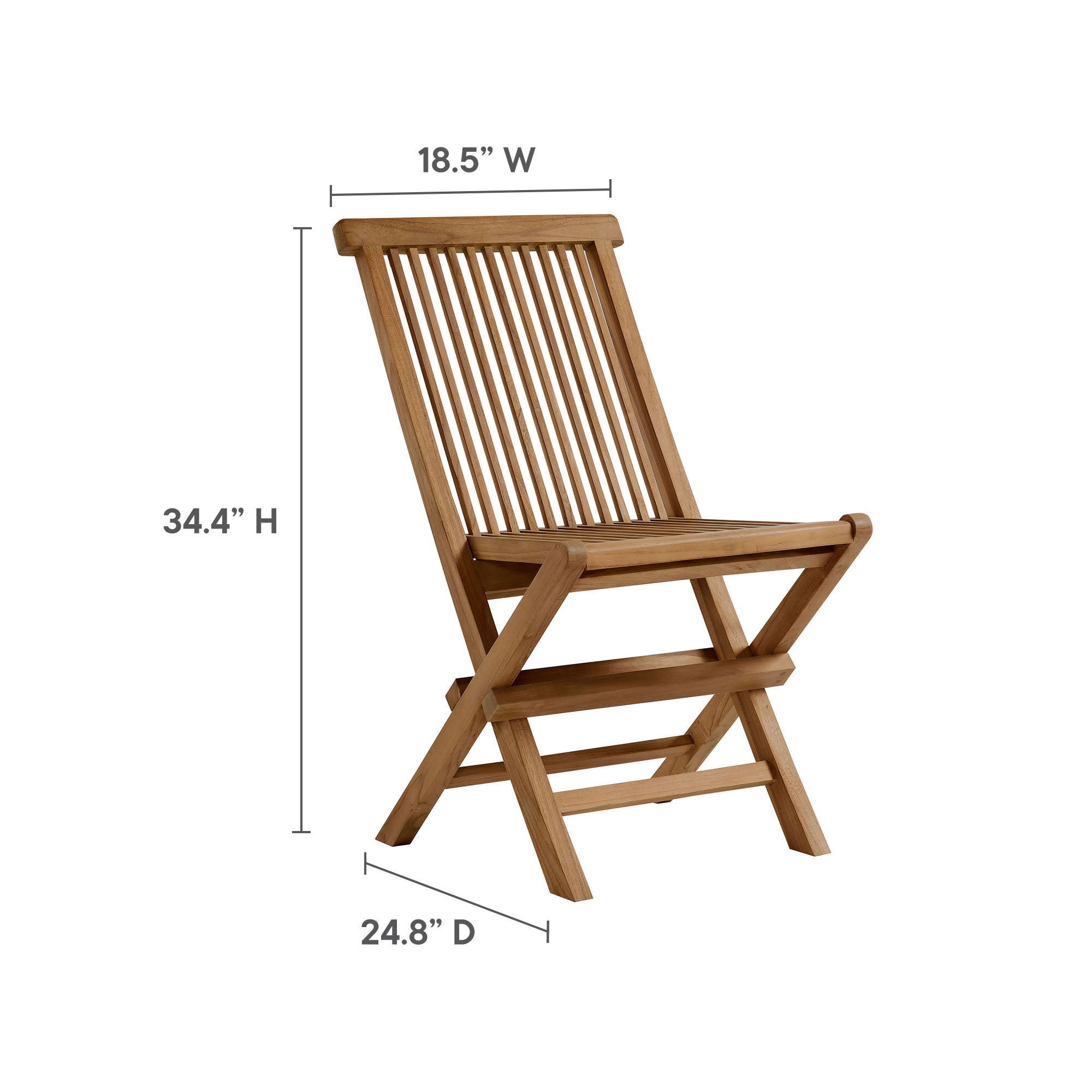 Vienna 5-Piece Outdoor Patio Teak Wood Dining Set with Folding Chairs by Modway - Best Buy Furniture