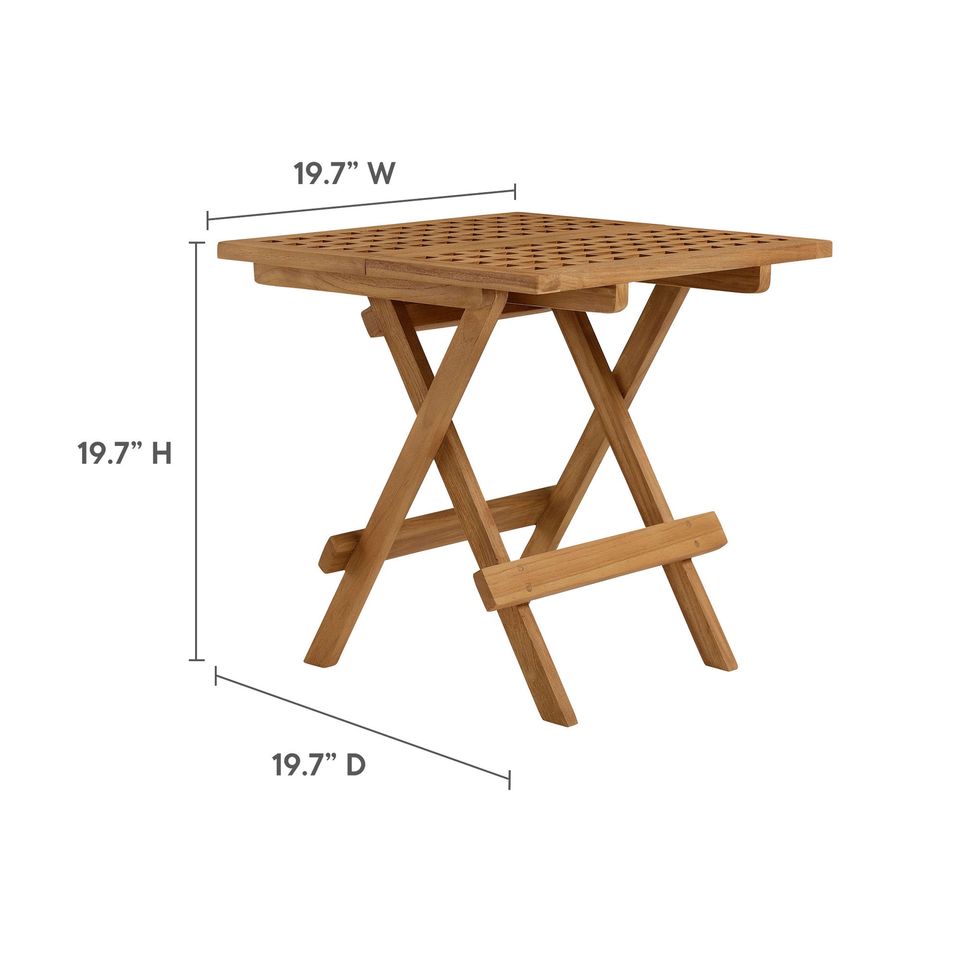 Vienna 3-Piece Outdoor Patio Teak and Rope Folding Lounge Chairs and Side Table by Modway - Best Buy Furniture