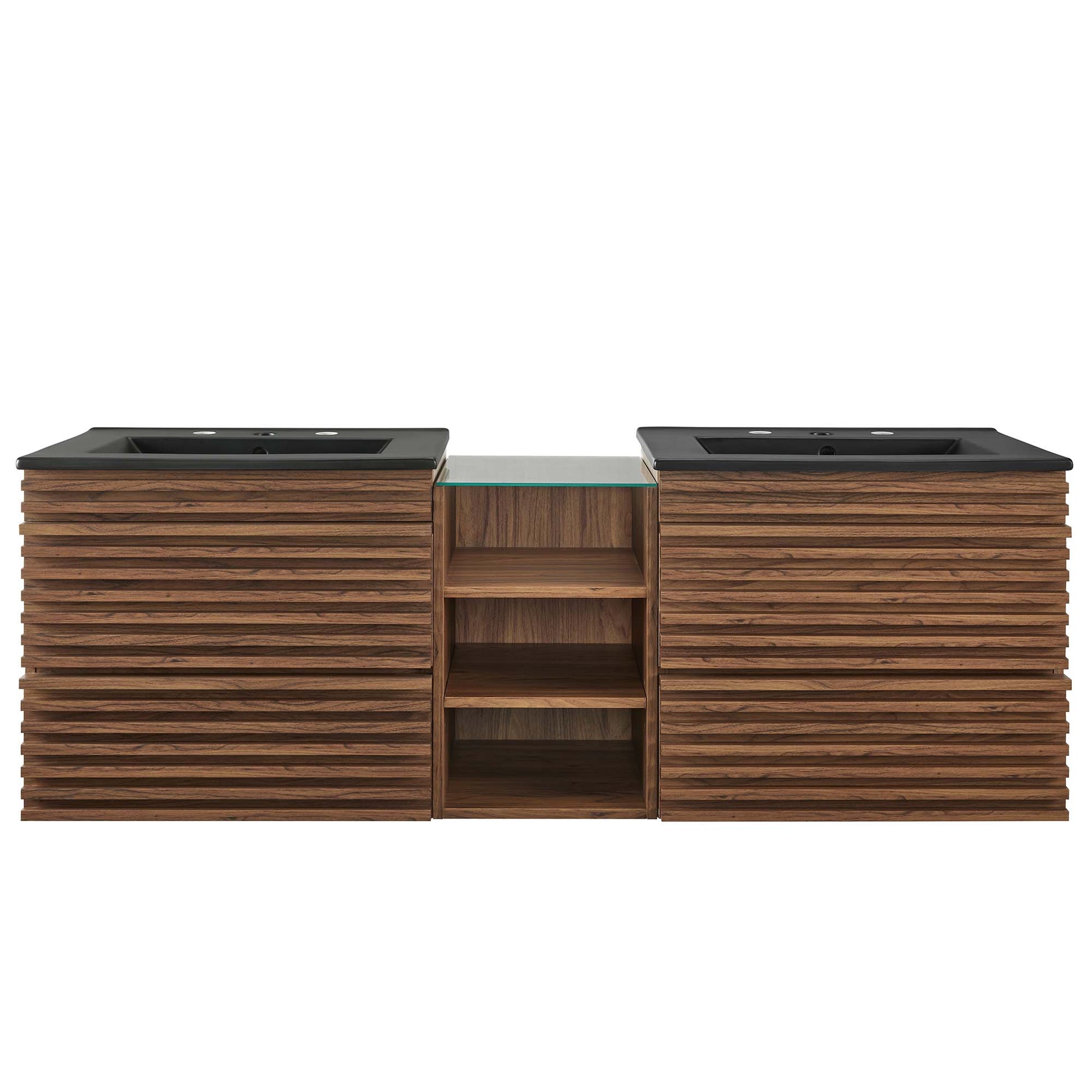 Render 62" Wall-Mount Double Sink Bathroom Vanity by Modway - Best Buy Furniture
