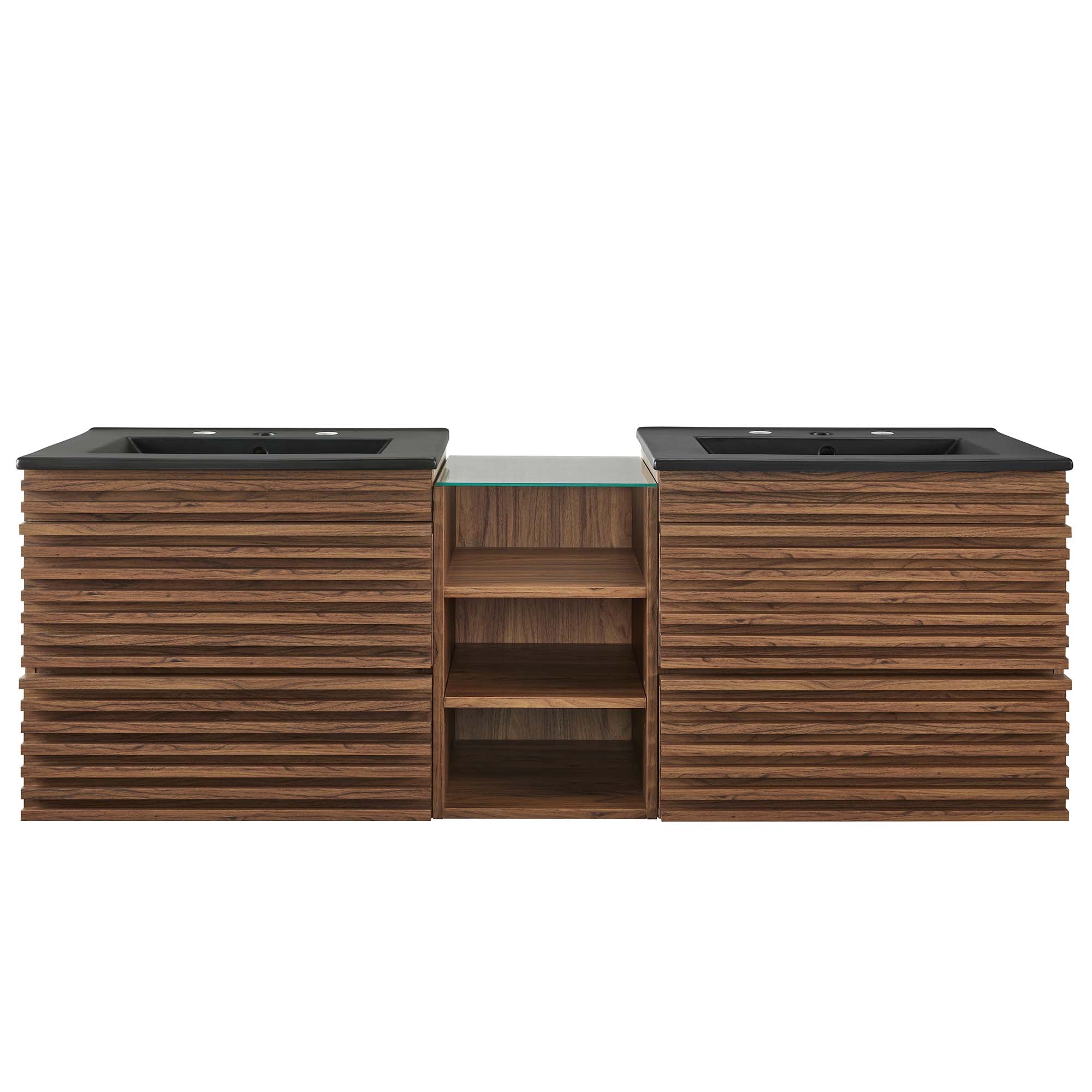 Render 62" Wall-Mount Double Sink Bathroom Vanity by Modway - Best Buy Furniture