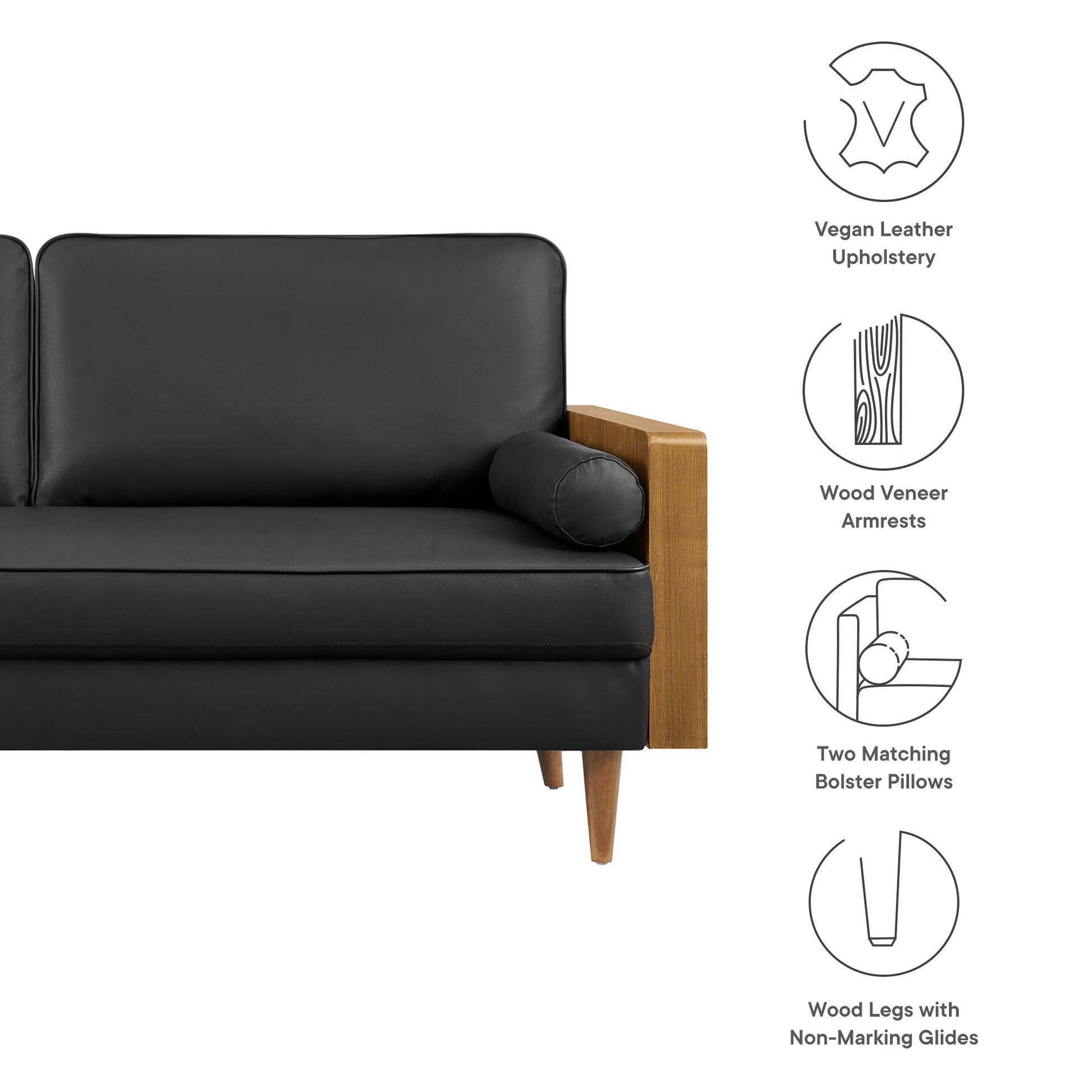 Kellan Vegan Leather Sofa by Modway - Best Buy Furniture