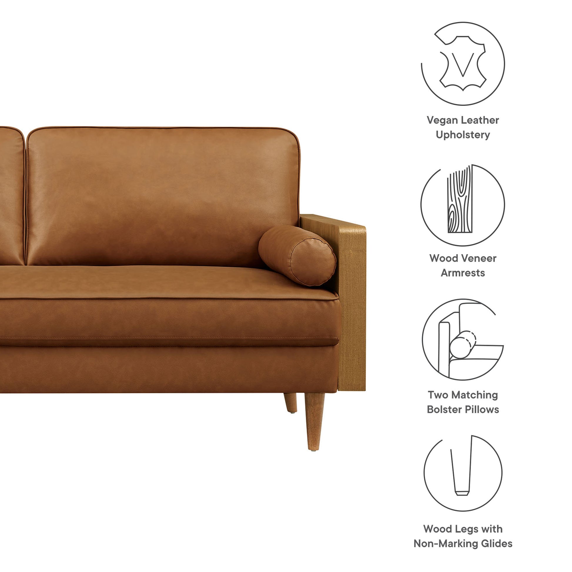Kellan Vegan Leather Sofa by Modway - Best Buy Furniture
