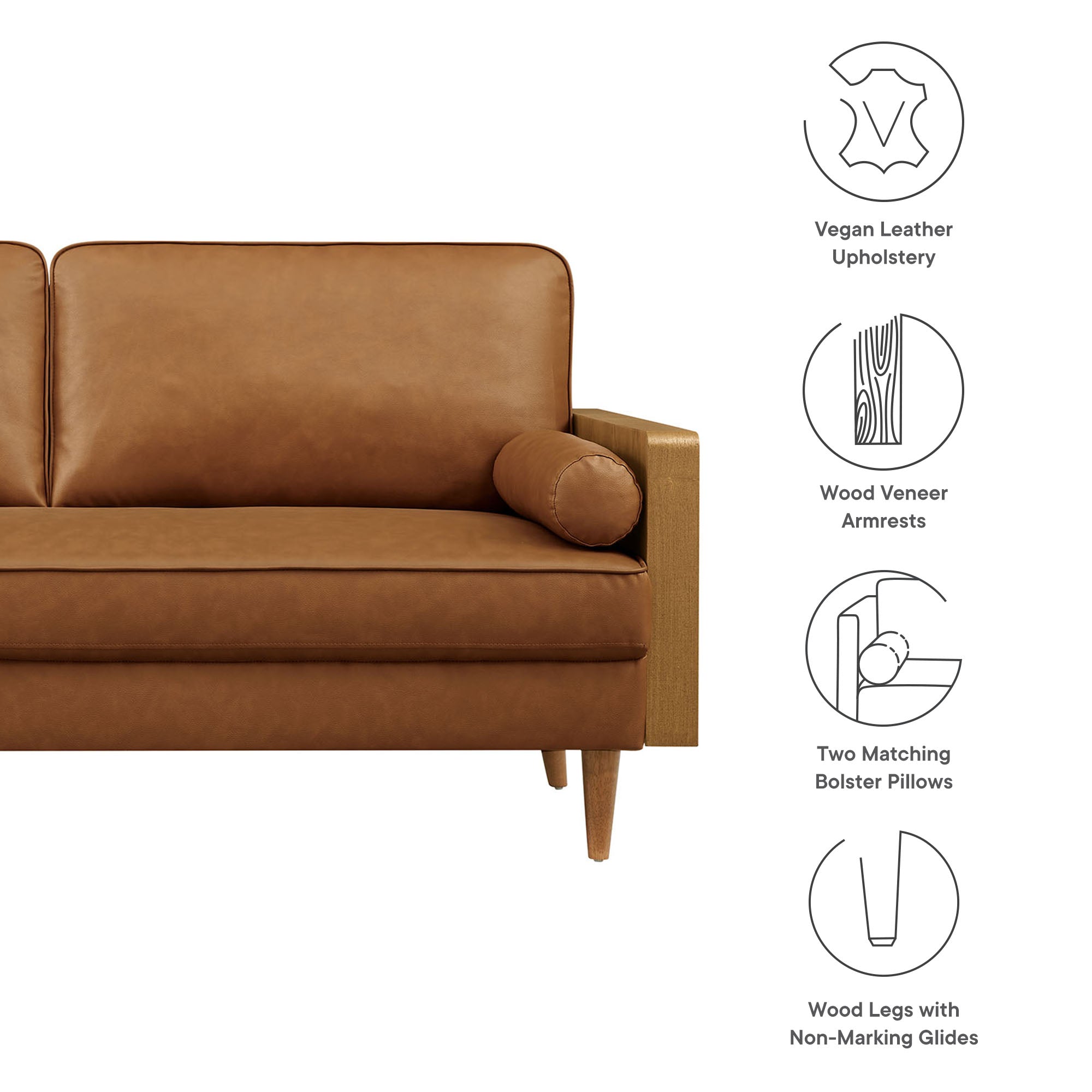 Kellan Vegan Leather Sofa by Modway - Best Buy Furniture