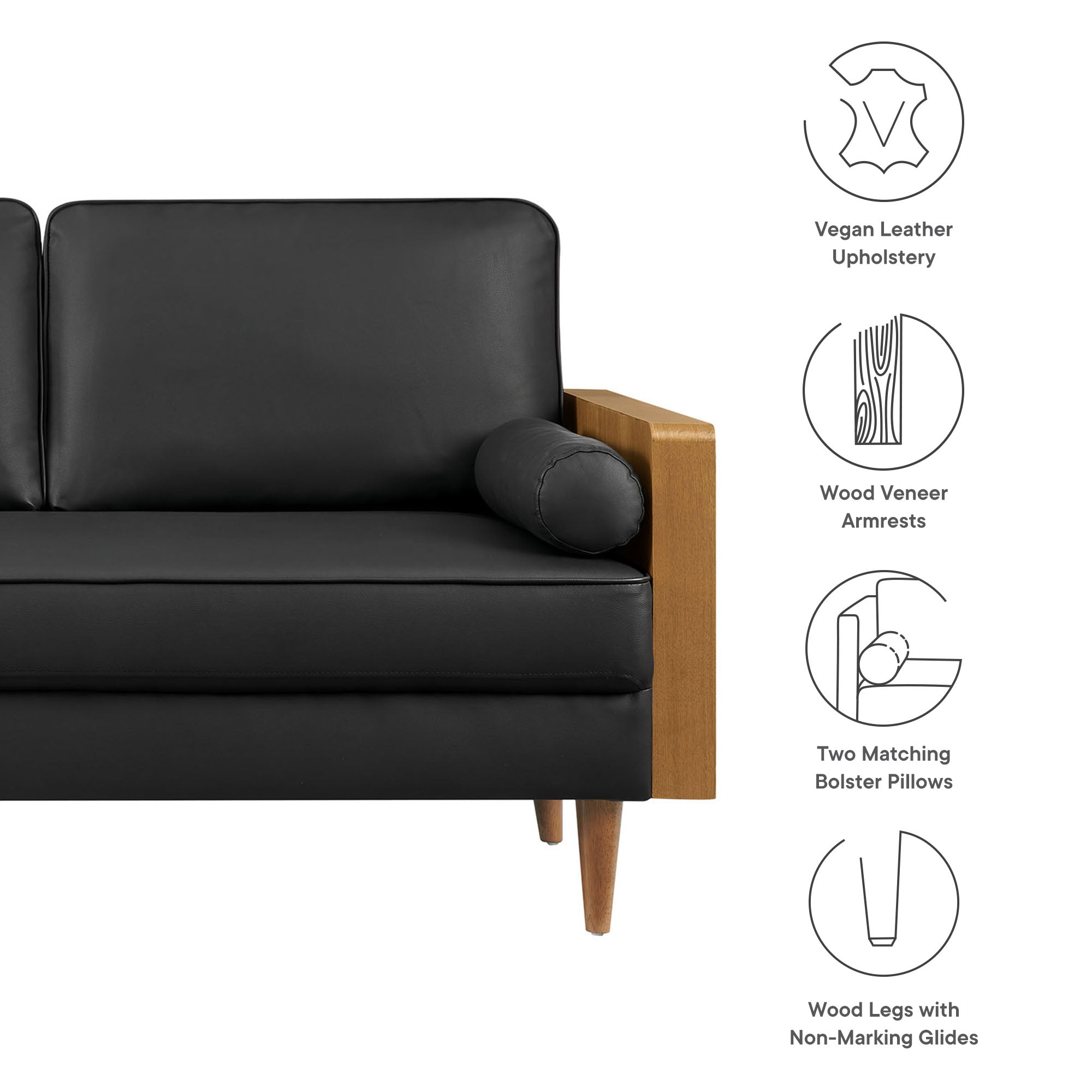 Kellan Vegan Leather Loveseat by Modway - Best Buy Furniture