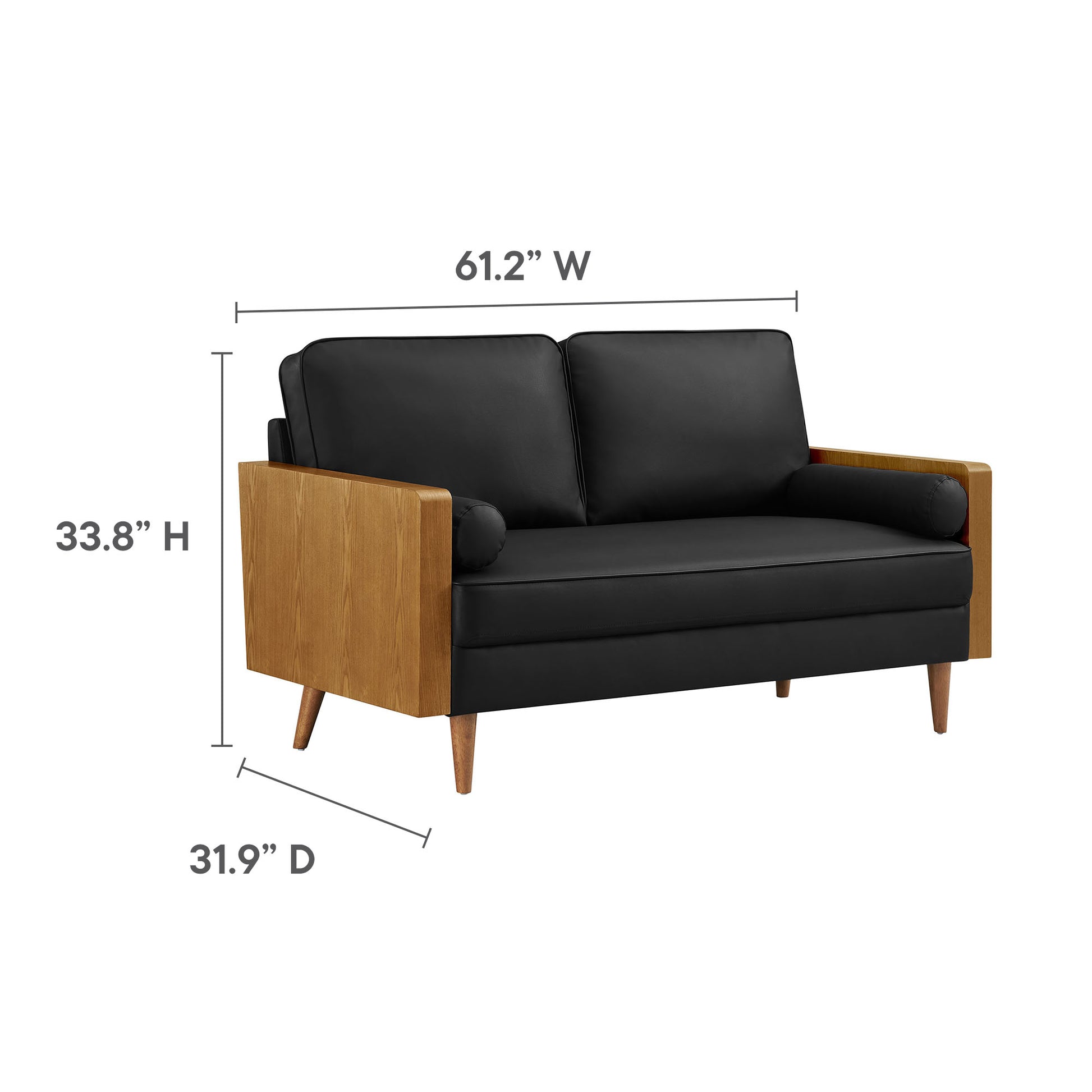 Kellan Vegan Leather Loveseat by Modway - Best Buy Furniture