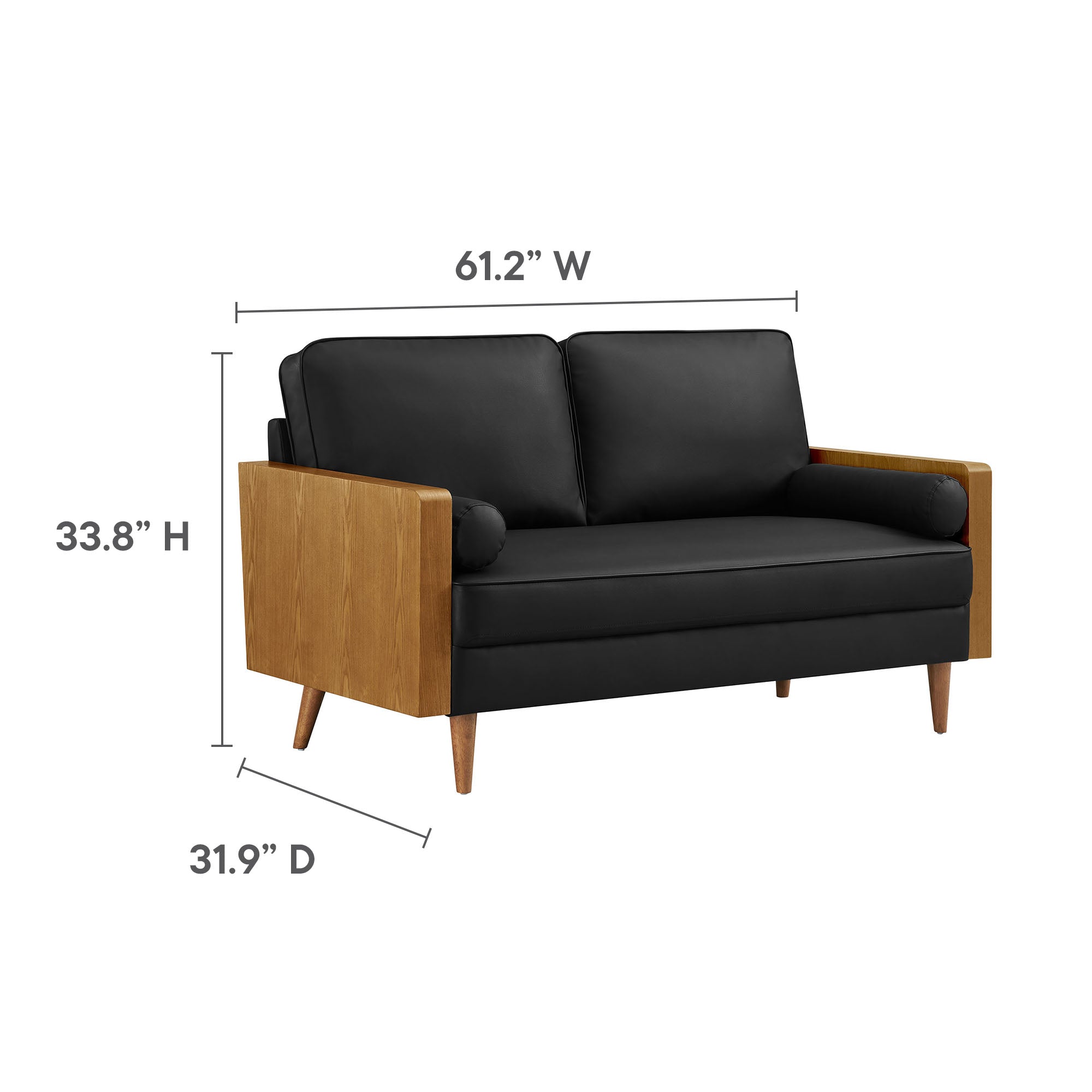 Kellan Vegan Leather Loveseat by Modway - Best Buy Furniture