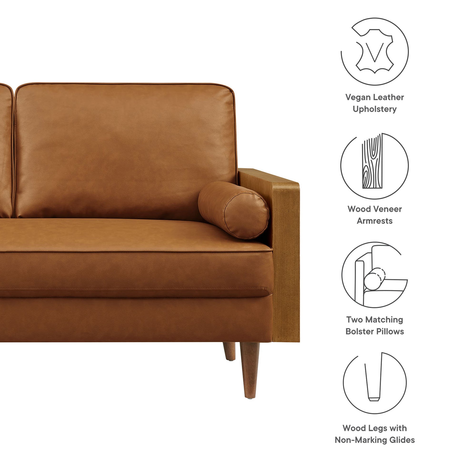 Kellan Vegan Leather Loveseat by Modway - Best Buy Furniture