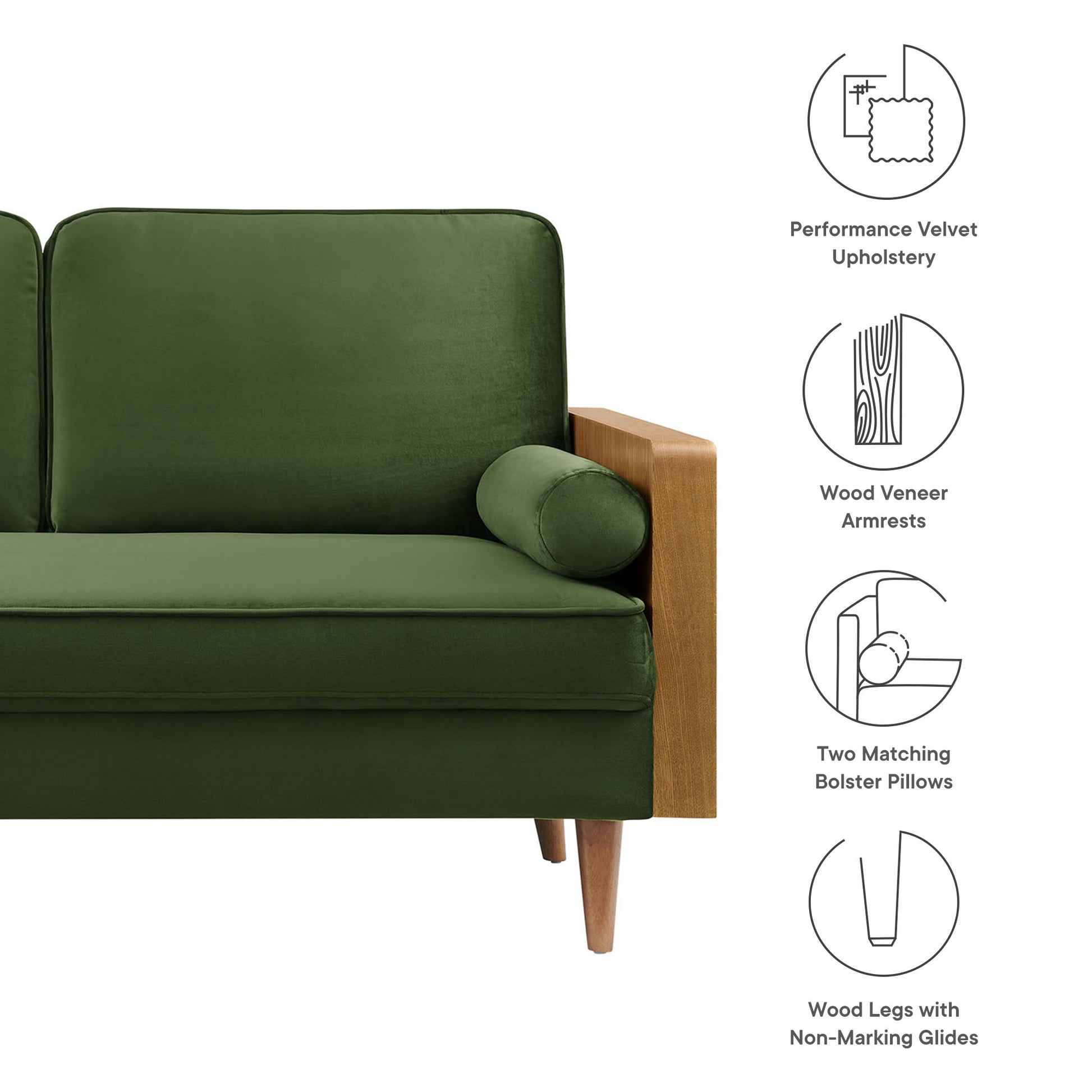Kellan Performance Velvet Loveseat by Modway - Best Buy Furniture