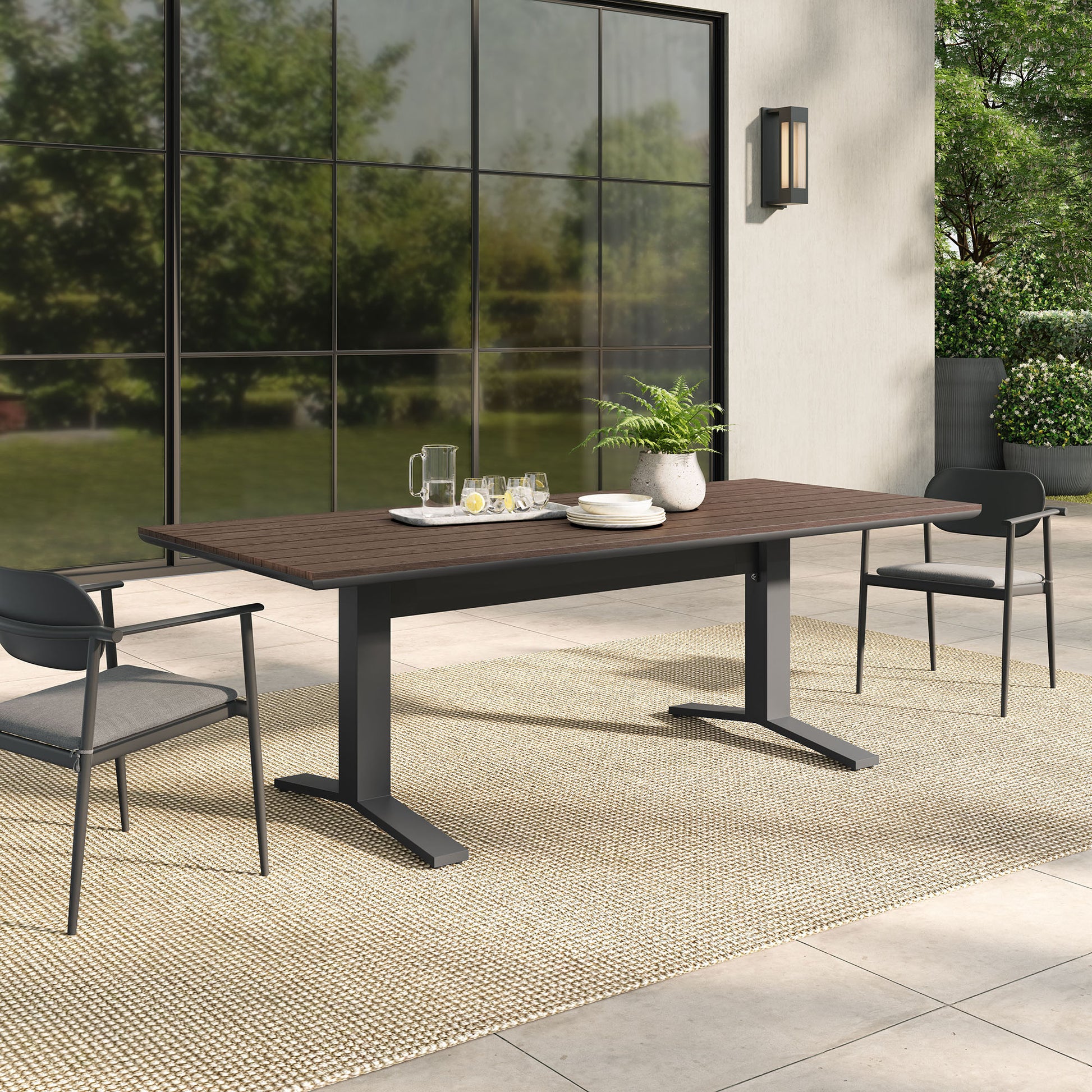 Gavelston 91" Outdoor Patio Aluminum Dining Table by Modway - Best Buy Furniture