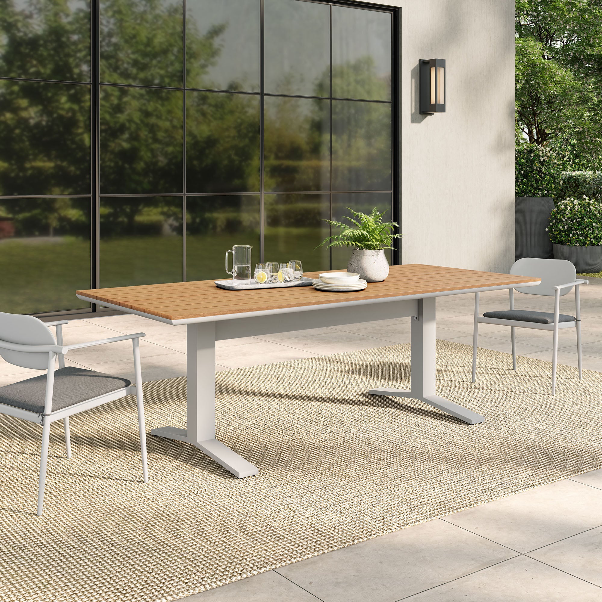 Gavelston 91" Outdoor Patio Aluminum Dining Table by Modway - Best Buy Furniture