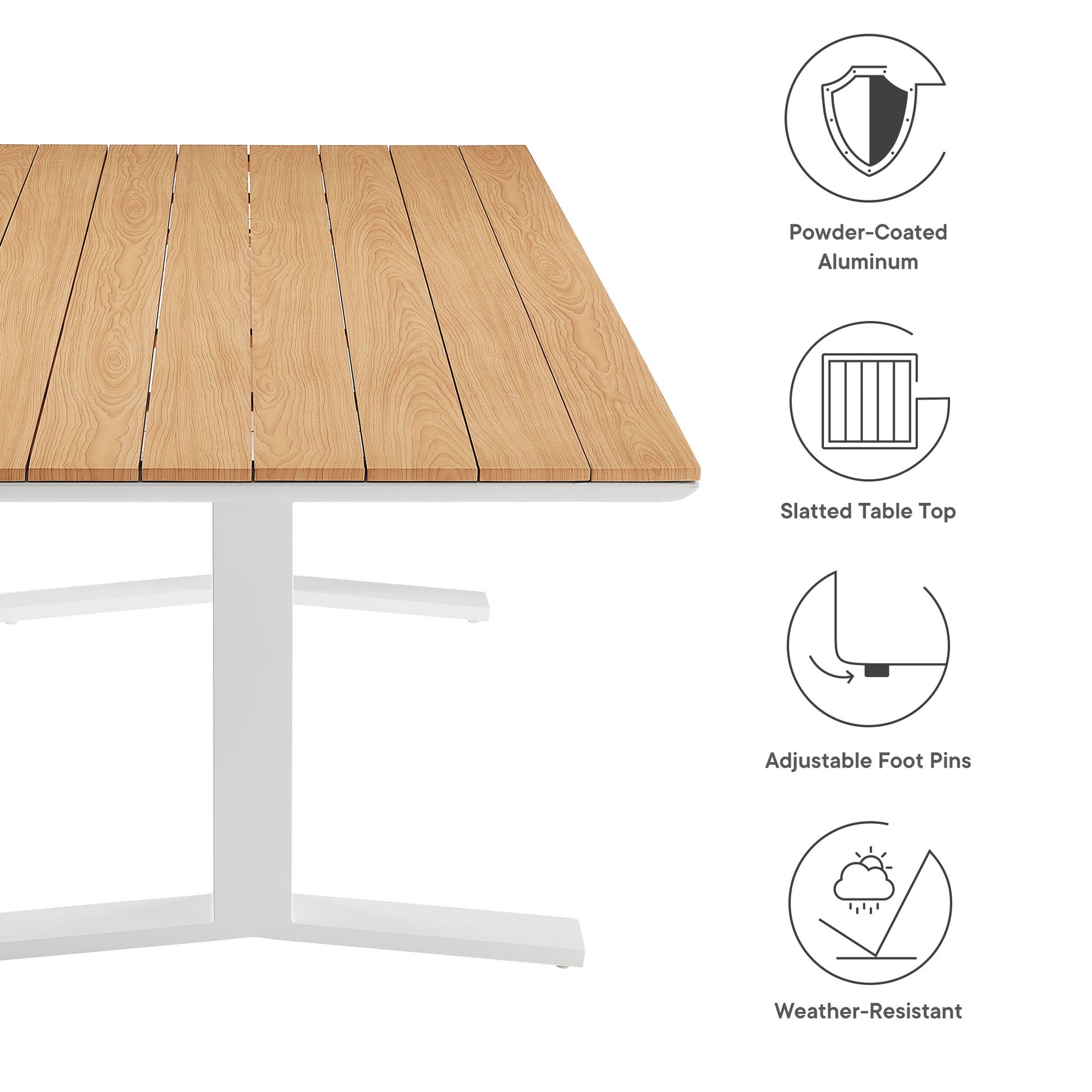 Gavelston 91" Outdoor Patio Aluminum Dining Table by Modway - Best Buy Furniture