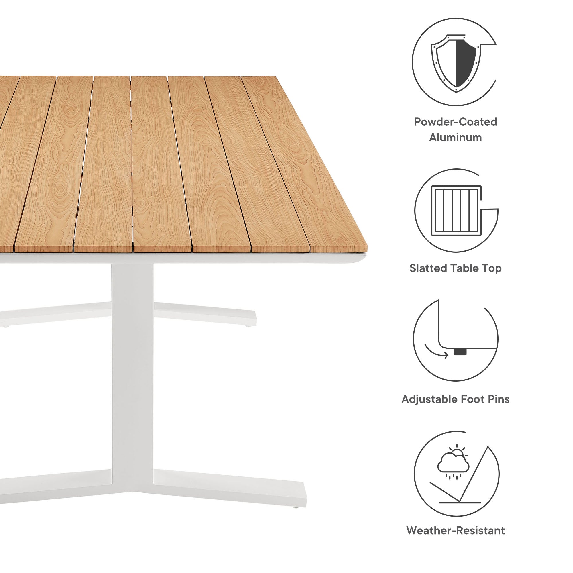 Gavelston 91" Outdoor Patio Aluminum Dining Table by Modway - Best Buy Furniture