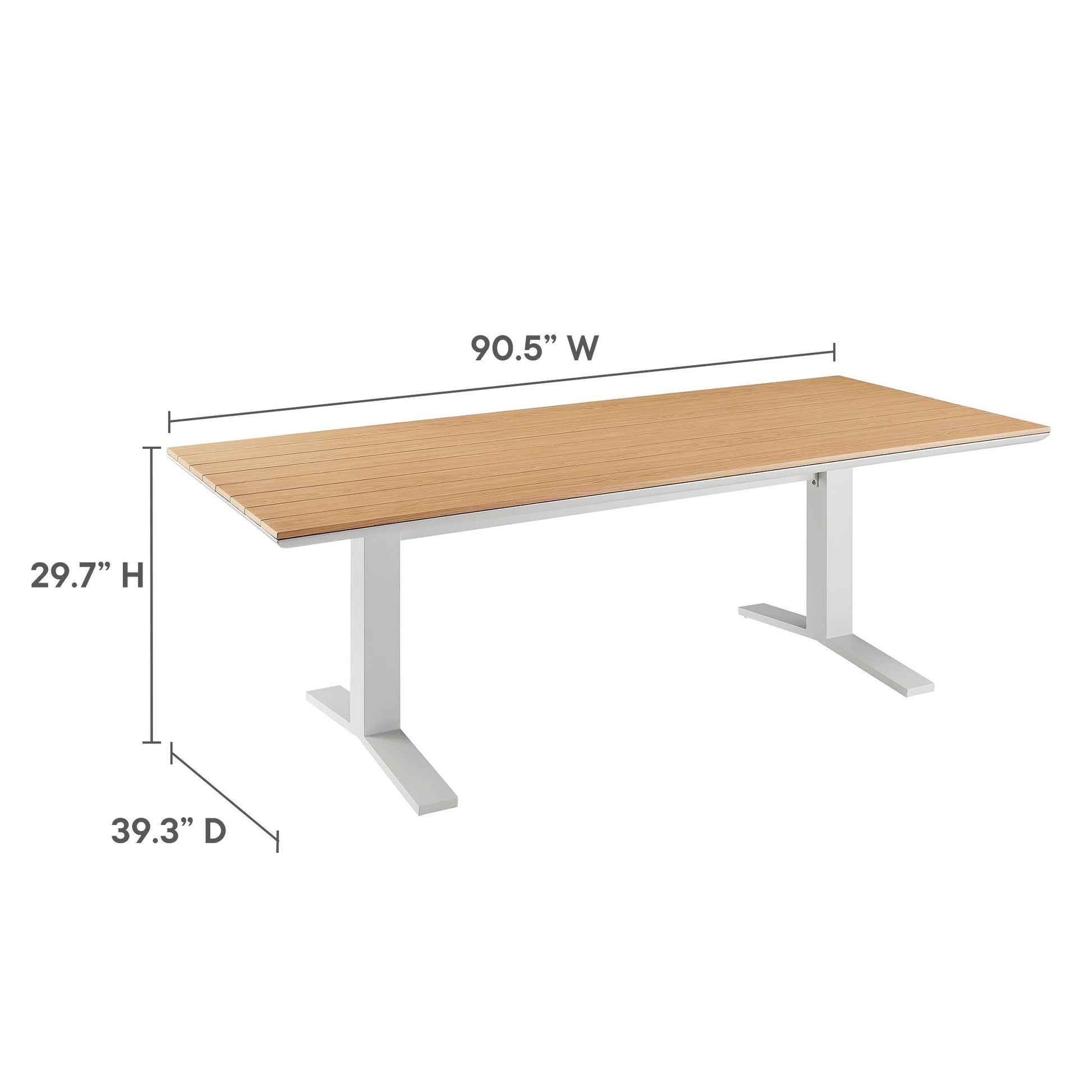 Gavelston 91" Outdoor Patio Aluminum Dining Table by Modway - Best Buy Furniture