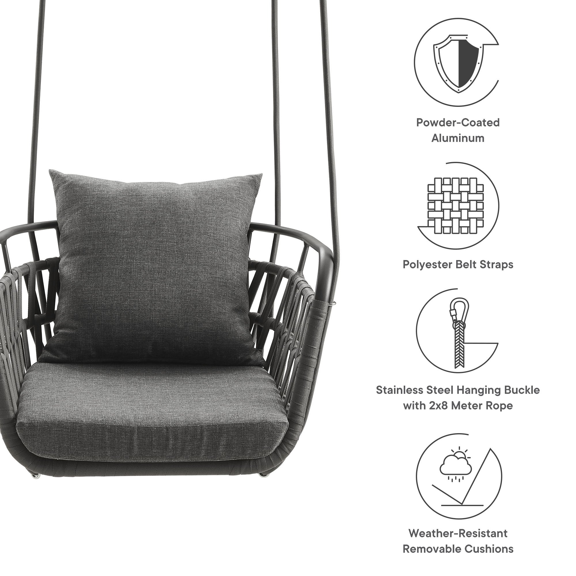 Kaliah Outdoor Patio Aluminum Swing Chair by Modway - Best Buy Furniture