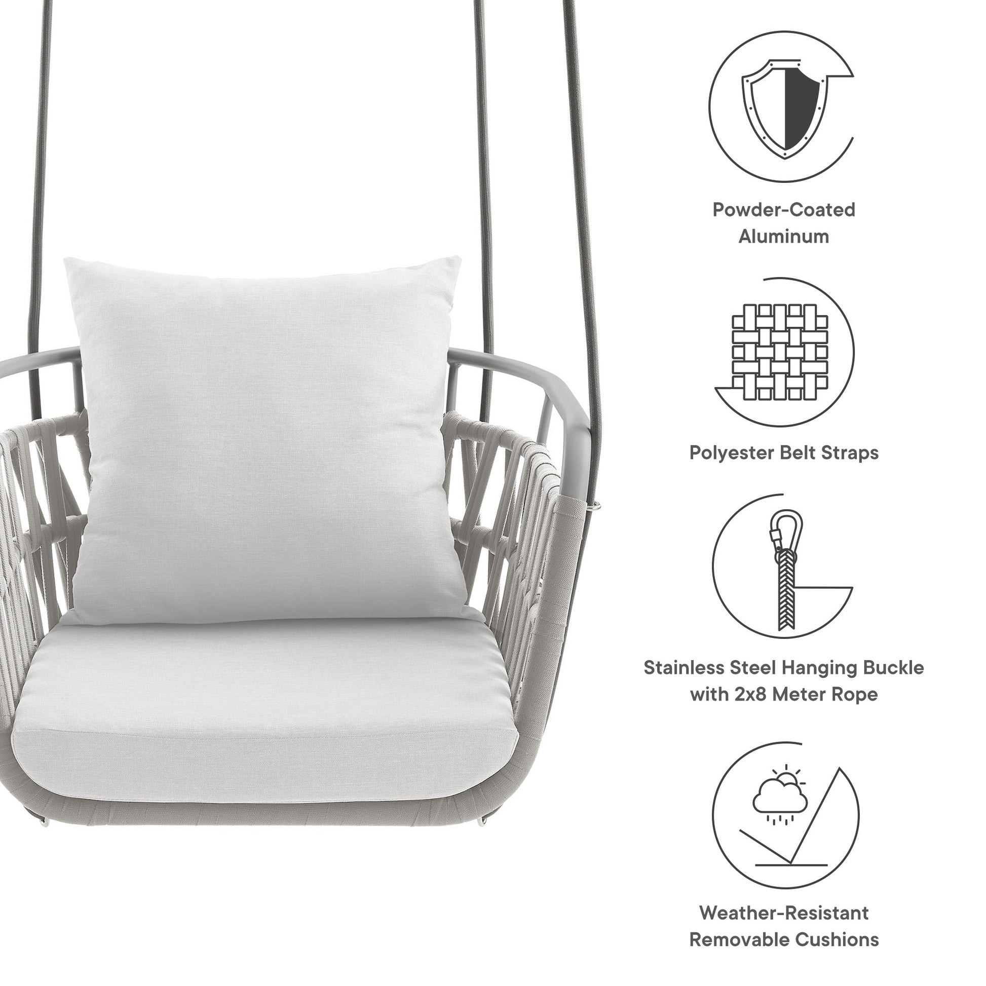 Kaliah Outdoor Patio Aluminum Swing Chair by Modway - Best Buy Furniture