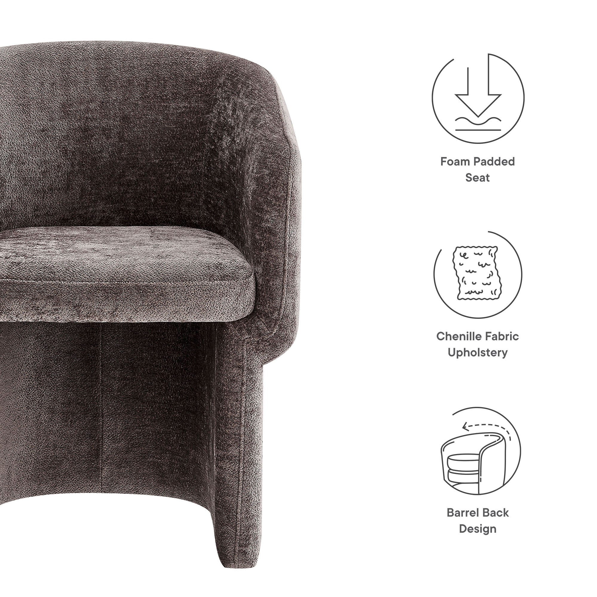Verity Barrel Back Chenille Dining Armchair by Modway - Best Buy Furniture