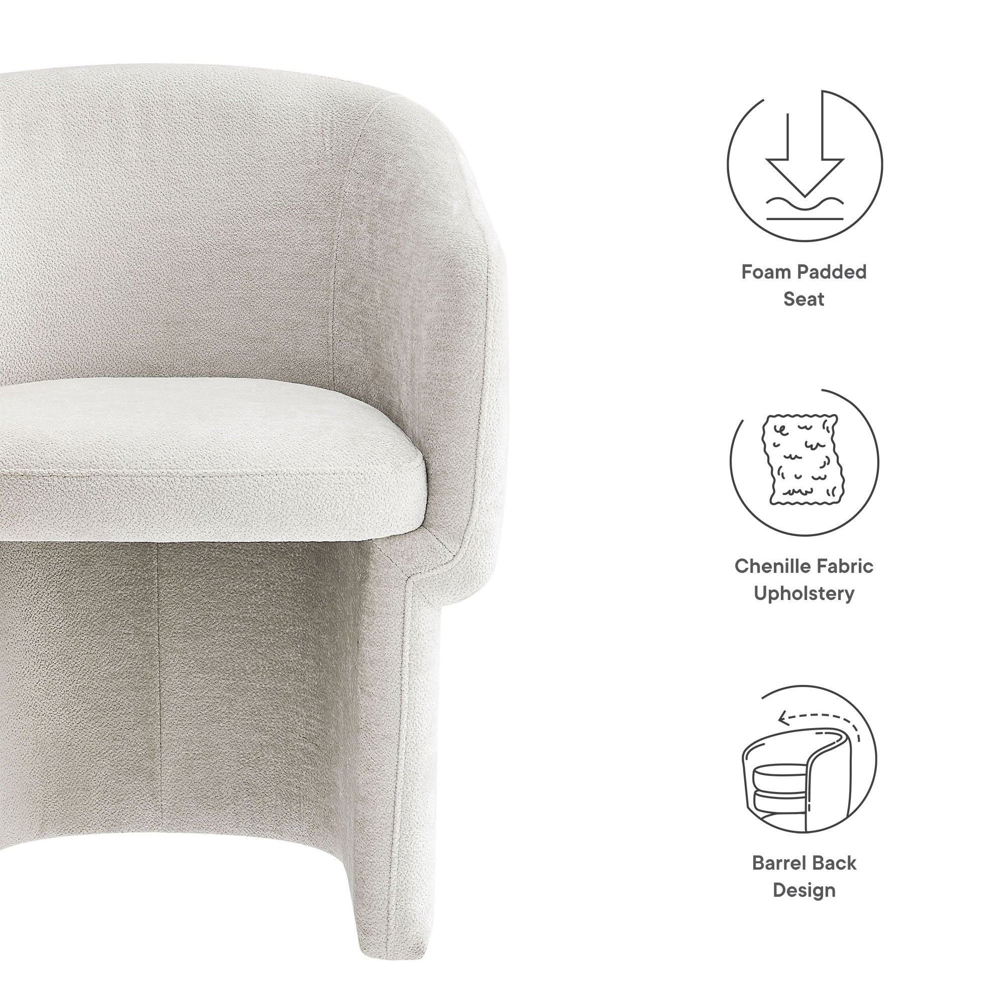 Verity Barrel Back Chenille Dining Armchair by Modway - Best Buy Furniture
