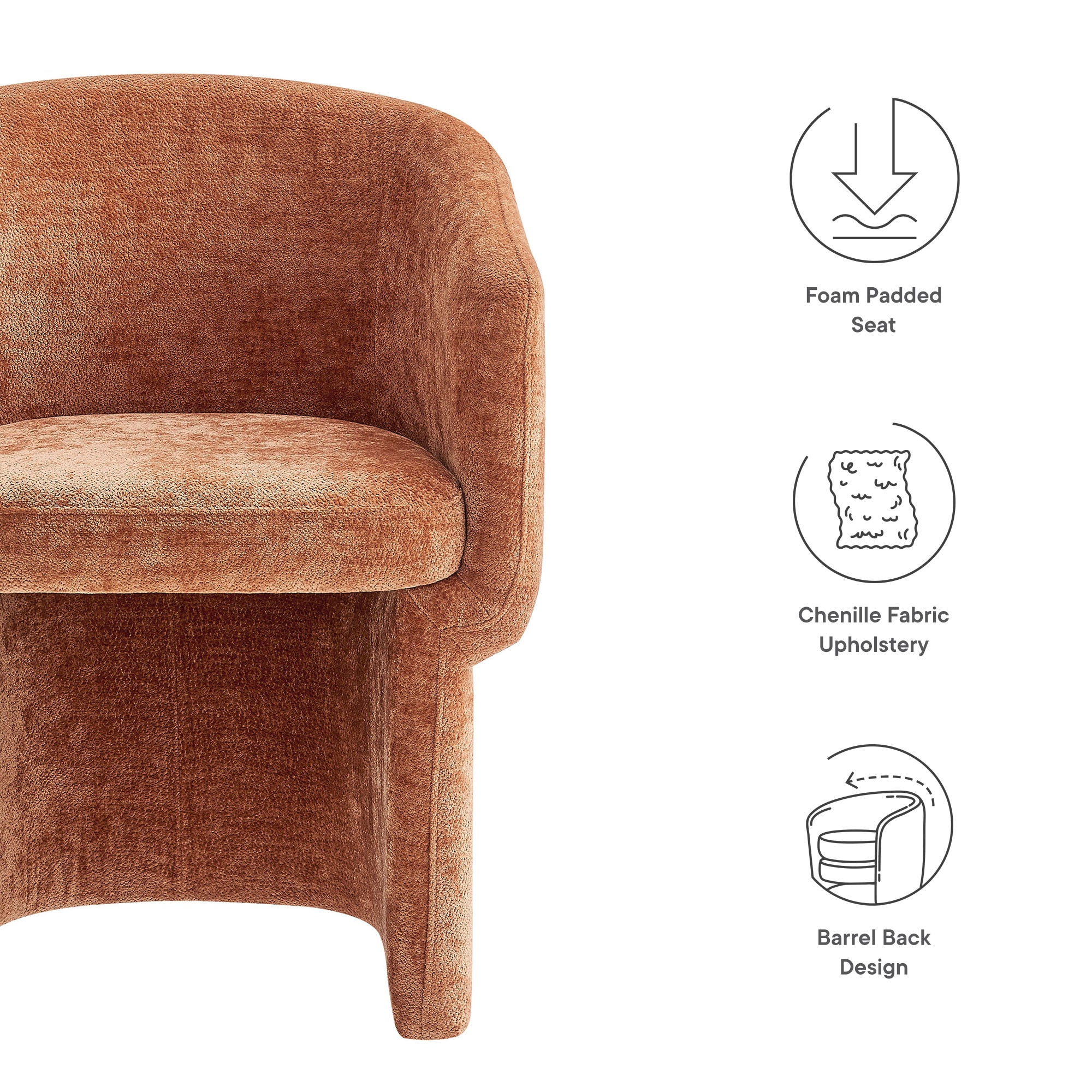 Verity Barrel Back Chenille Dining Armchair by Modway - Best Buy Furniture