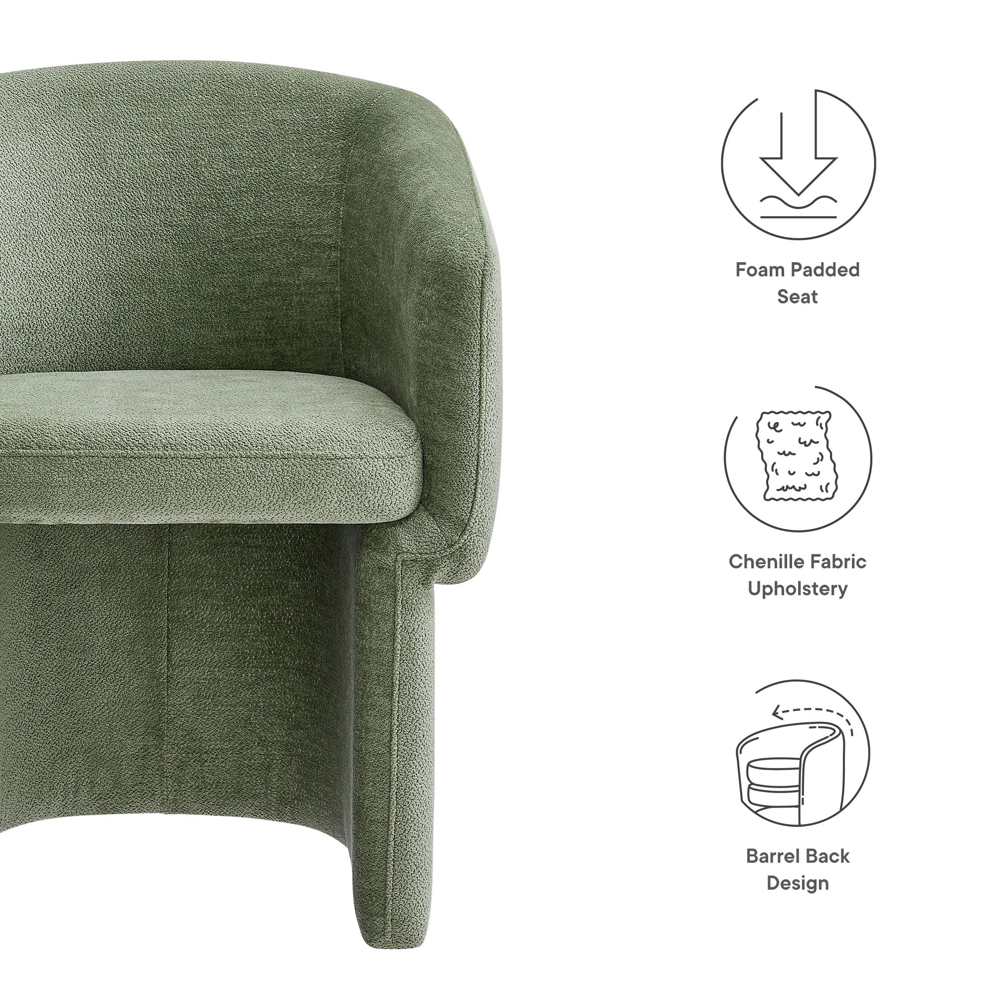 Verity Barrel Back Chenille Dining Armchair by Modway - Best Buy Furniture