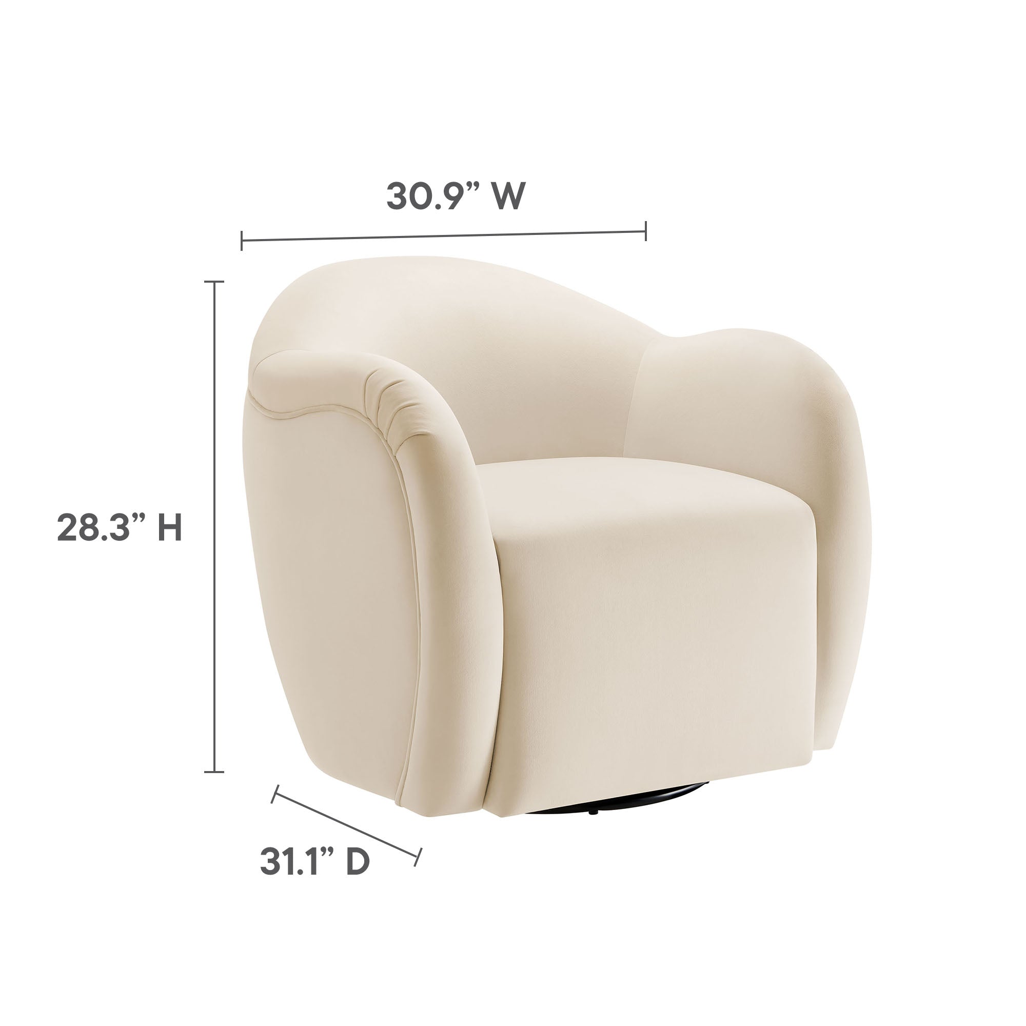 Compose Performance Velvet Swivel Armchair by Modway - Best Buy Furniture