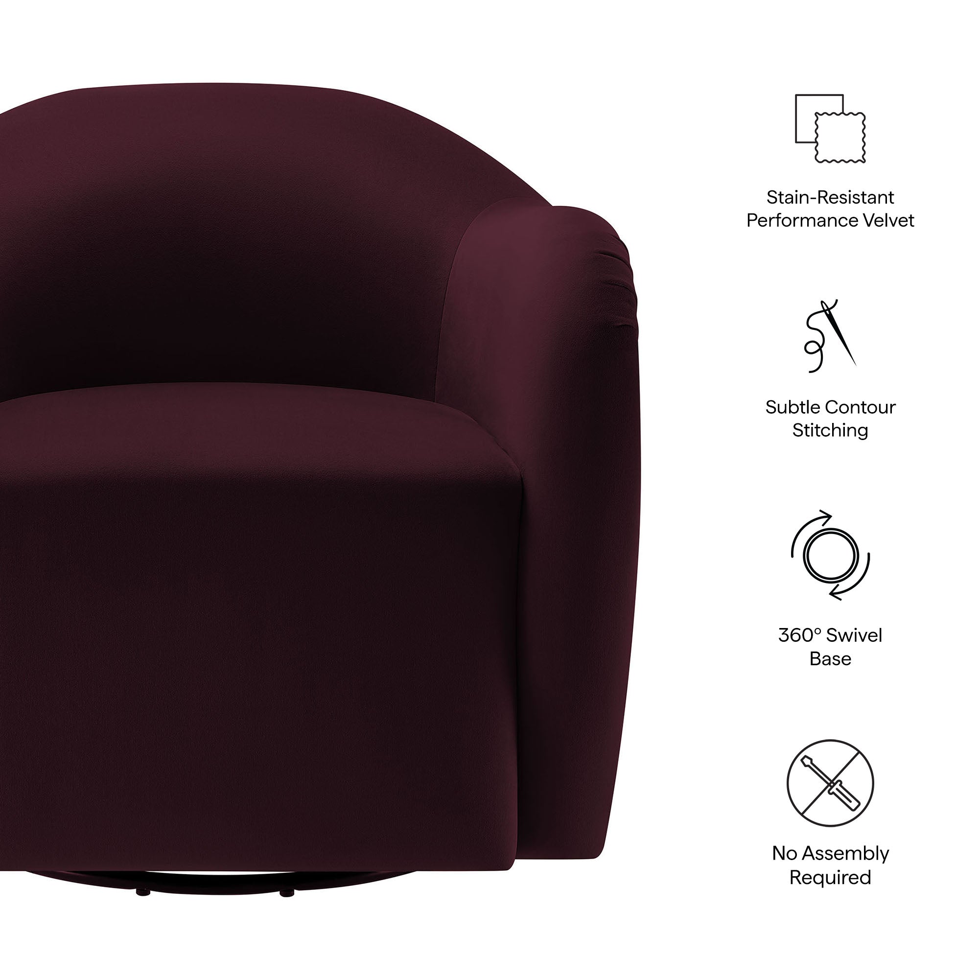 Compose Performance Velvet Swivel Armchair by Modway - Best Buy Furniture