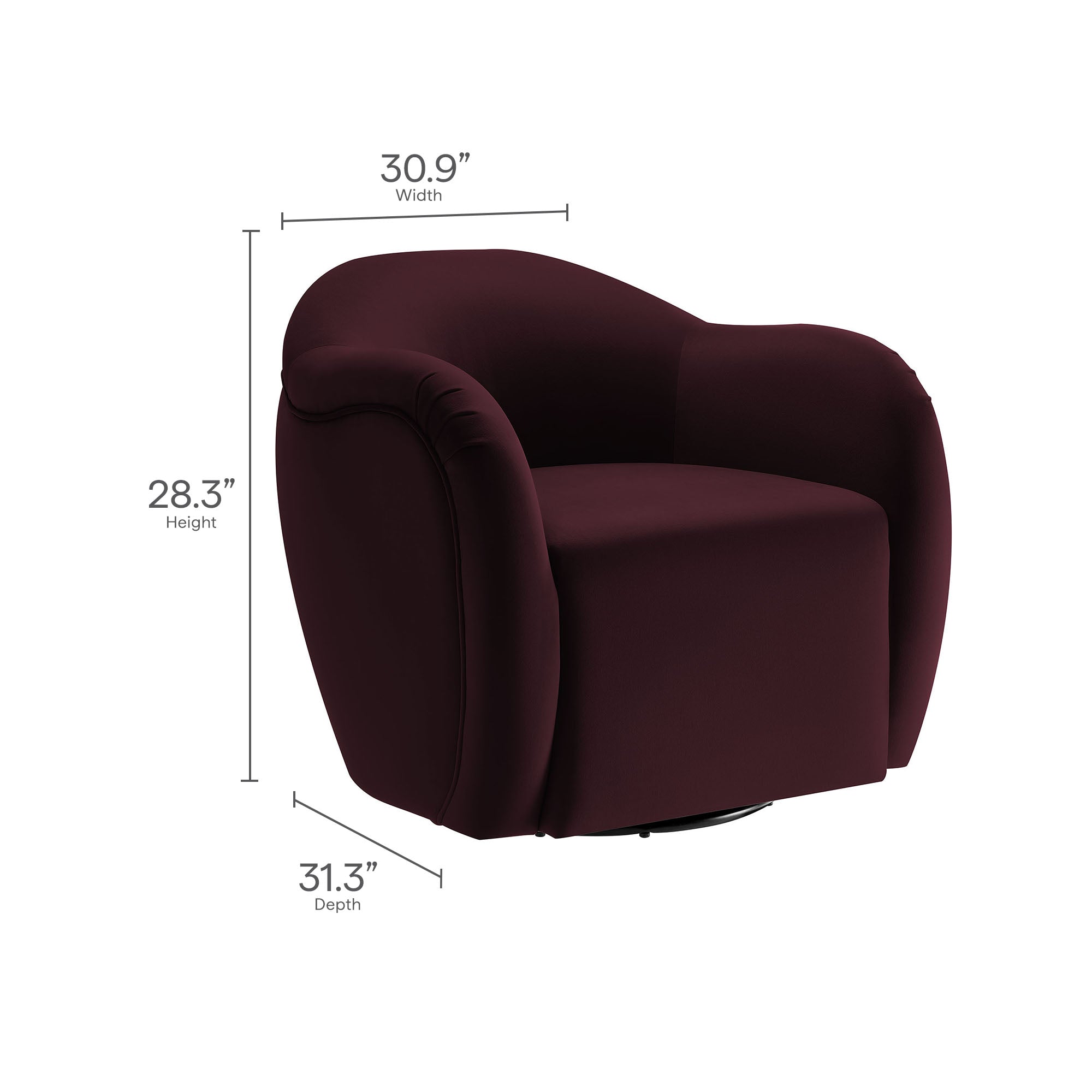 Compose Performance Velvet Swivel Armchair by Modway - Best Buy Furniture