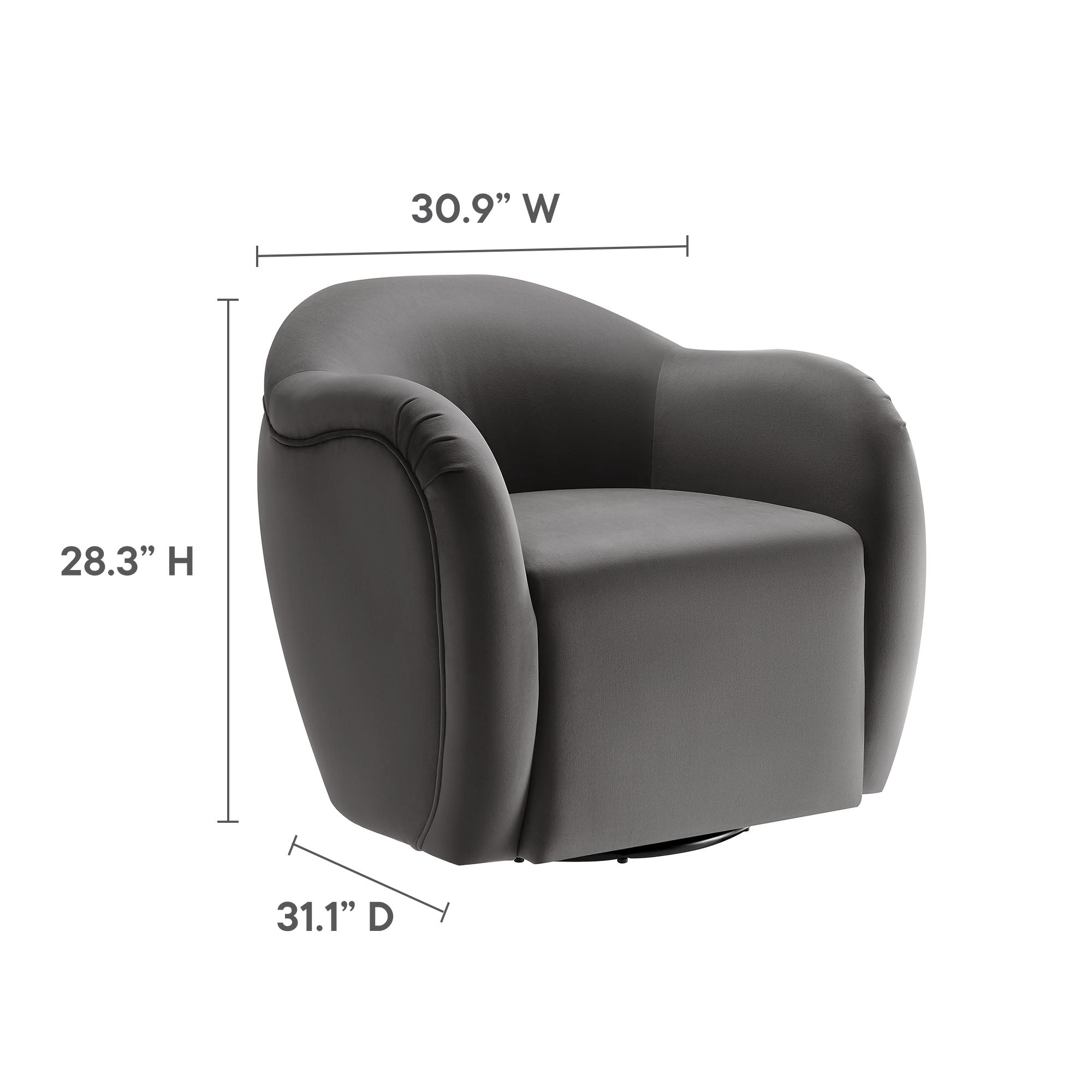 Compose Performance Velvet Swivel Armchair by Modway - Best Buy Furniture