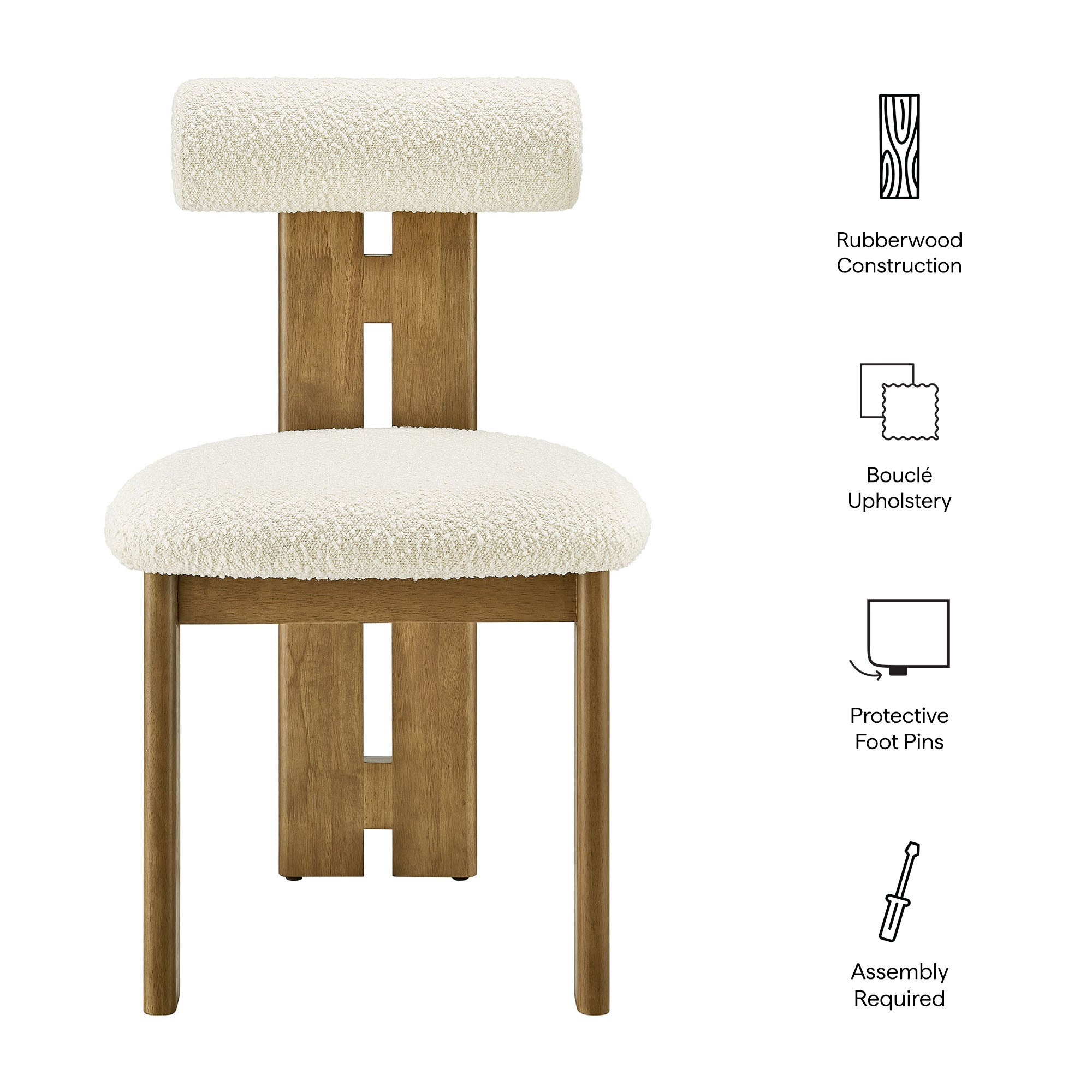 Torian Boucle Fabric Dining Chair Set of 2 by Modway - Best Buy Furniture