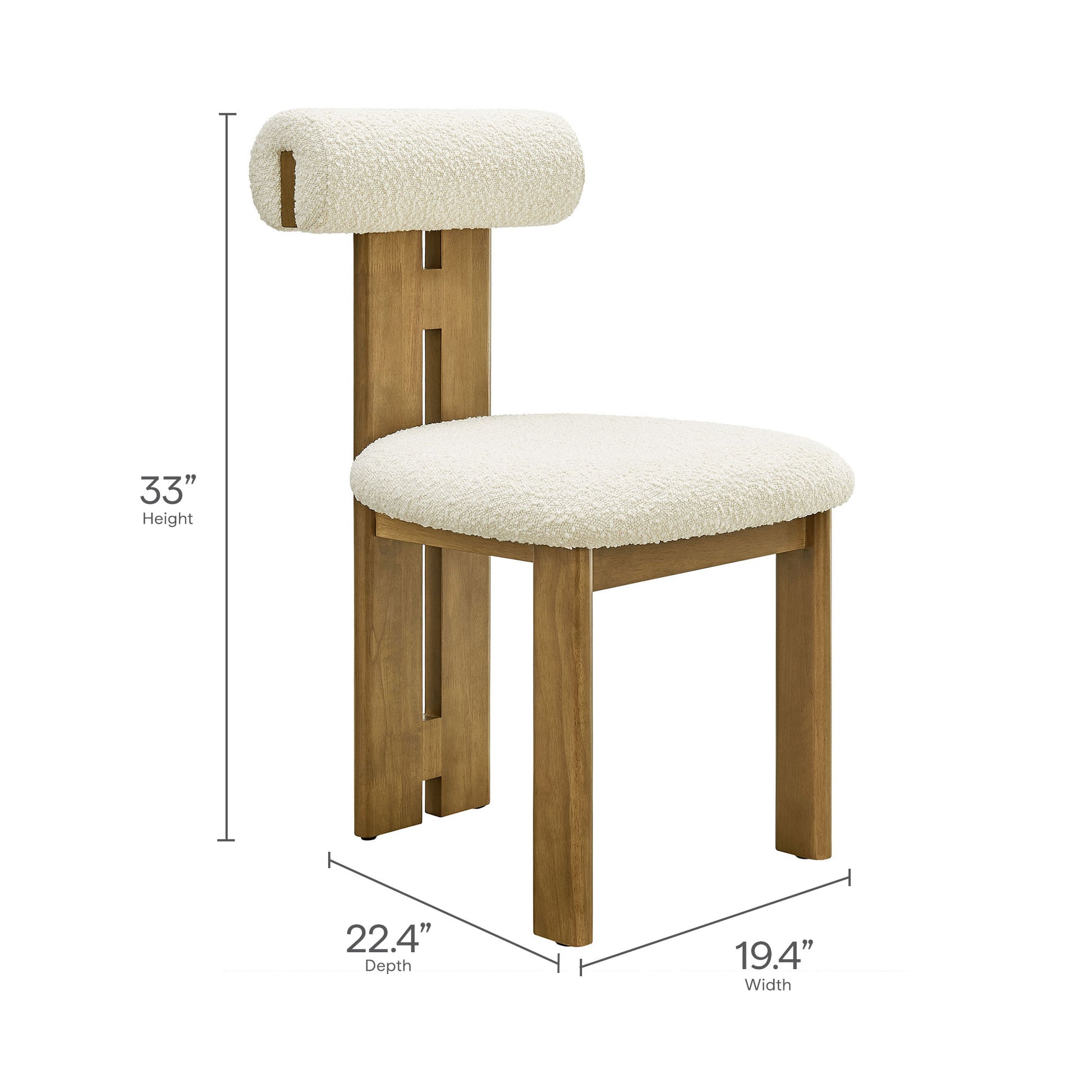 Torian Boucle Fabric Dining Chair Set of 2 by Modway - Best Buy Furniture