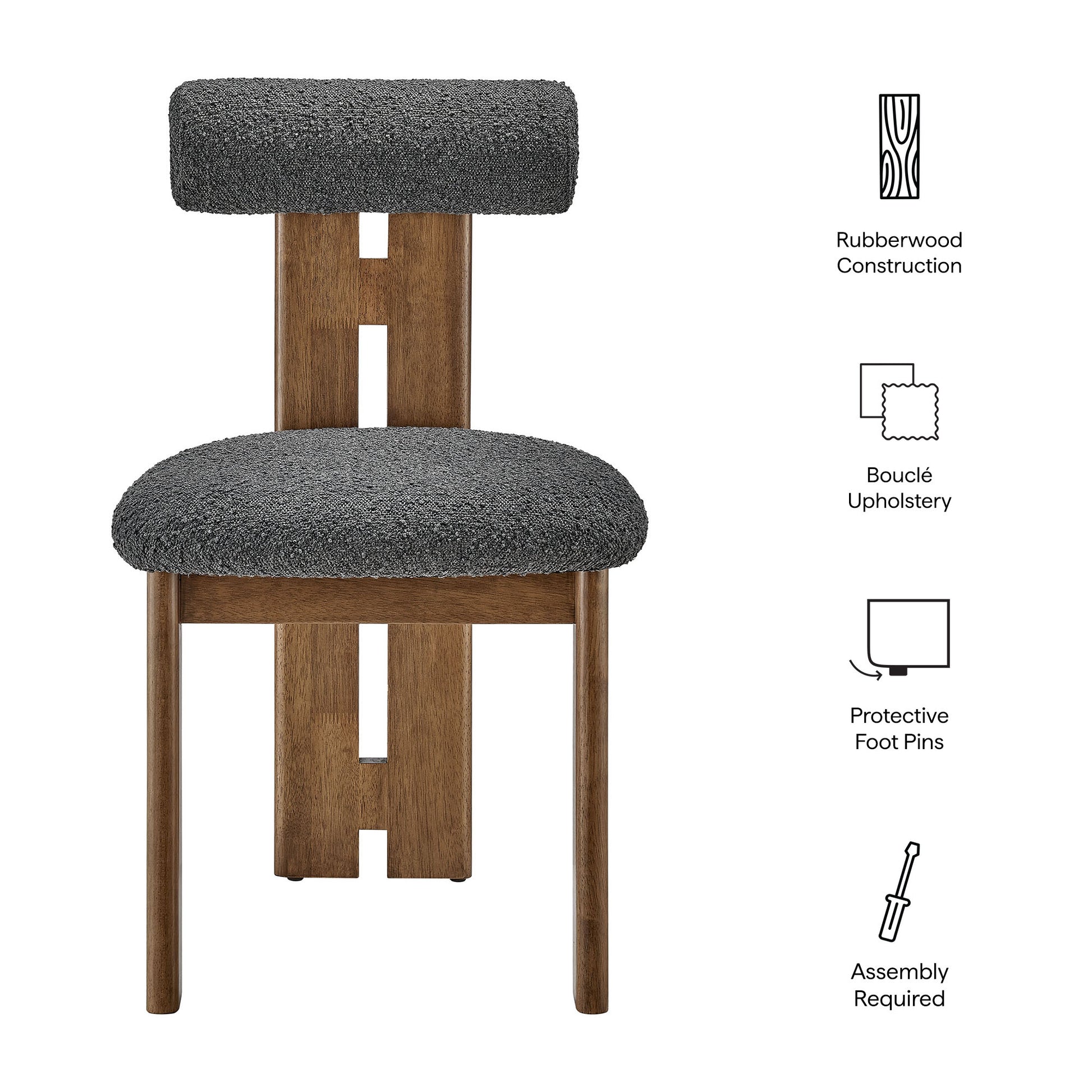 Torian Boucle Fabric Dining Chair Set of 2 by Modway - Best Buy Furniture