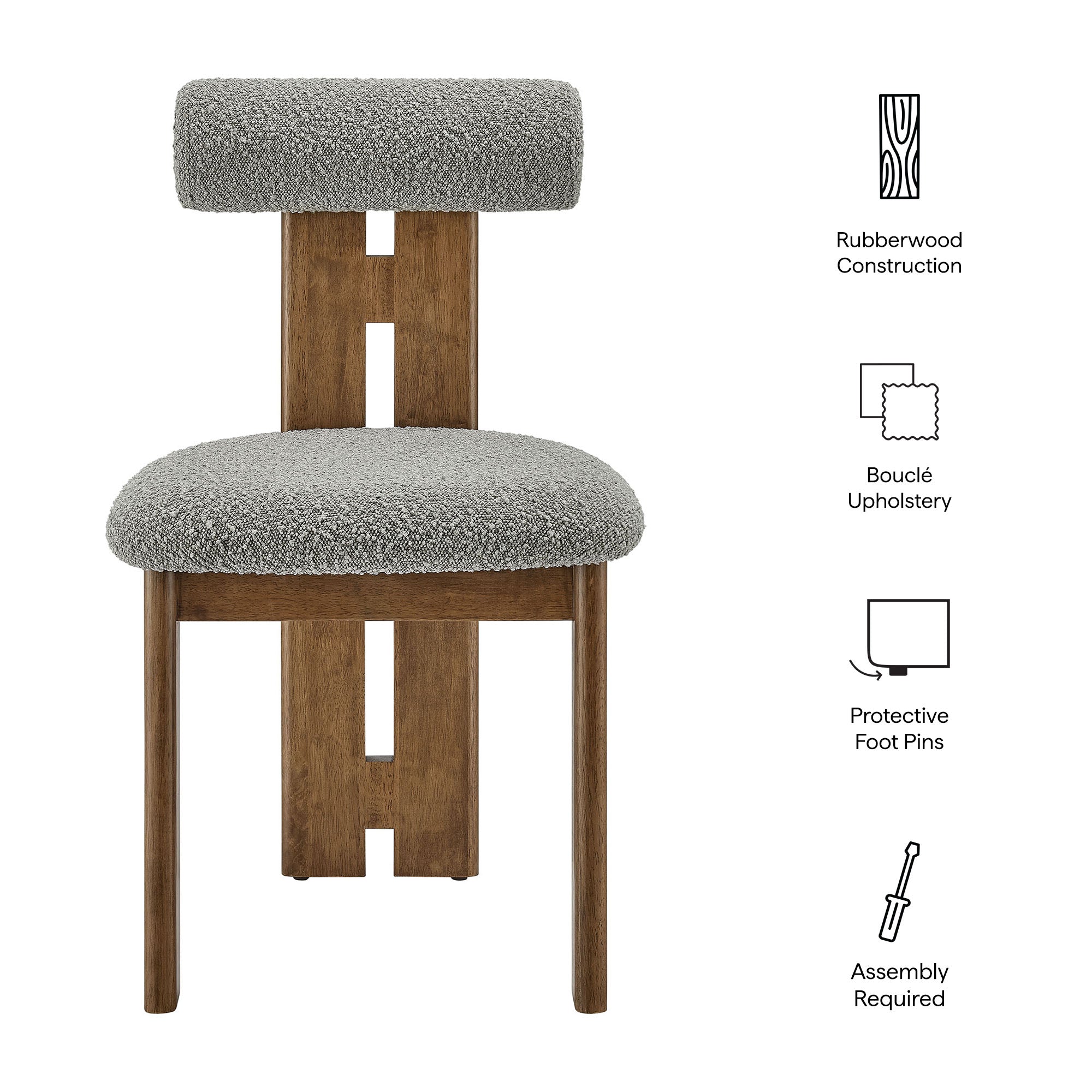 Torian Boucle Fabric Dining Chair Set of 2 by Modway - Best Buy Furniture