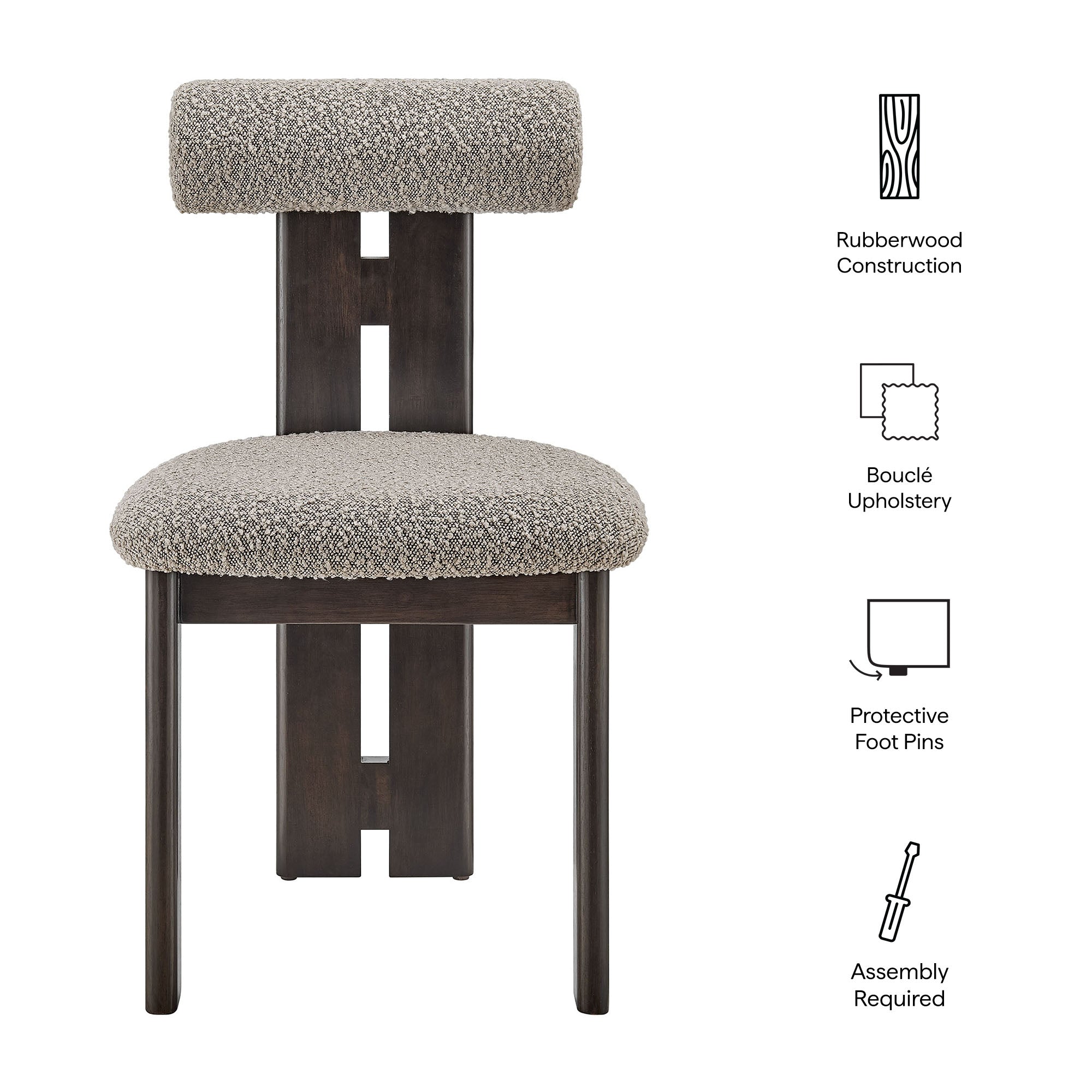 Torian Boucle Fabric Dining Chair Set of 2 by Modway - Best Buy Furniture
