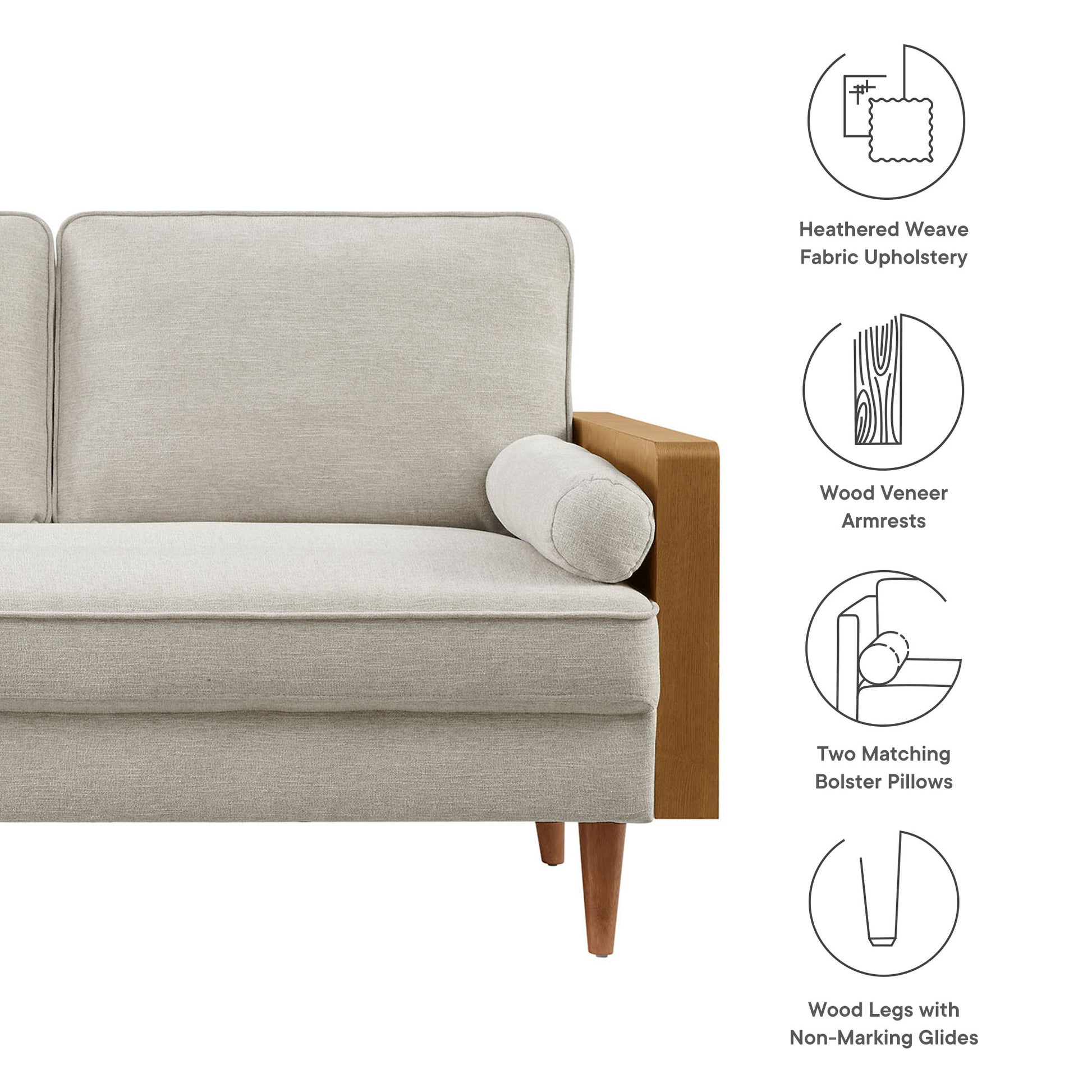Kellan Heathered Weave Fabric Loveseat by Modway - Best Buy Furniture