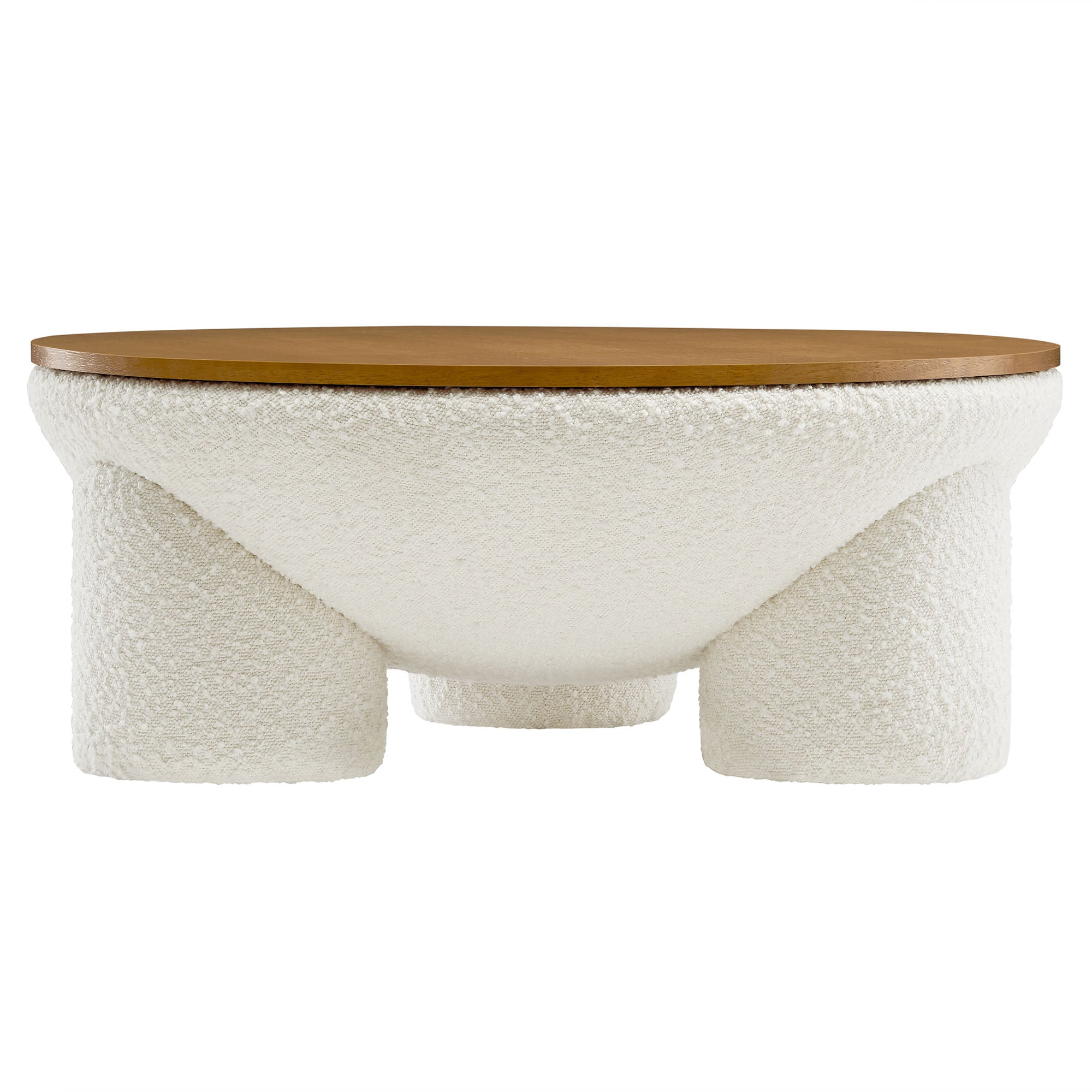 Tridome Round Boucle Upholstered Storage Coffee Table by Modway - Best Buy Furniture