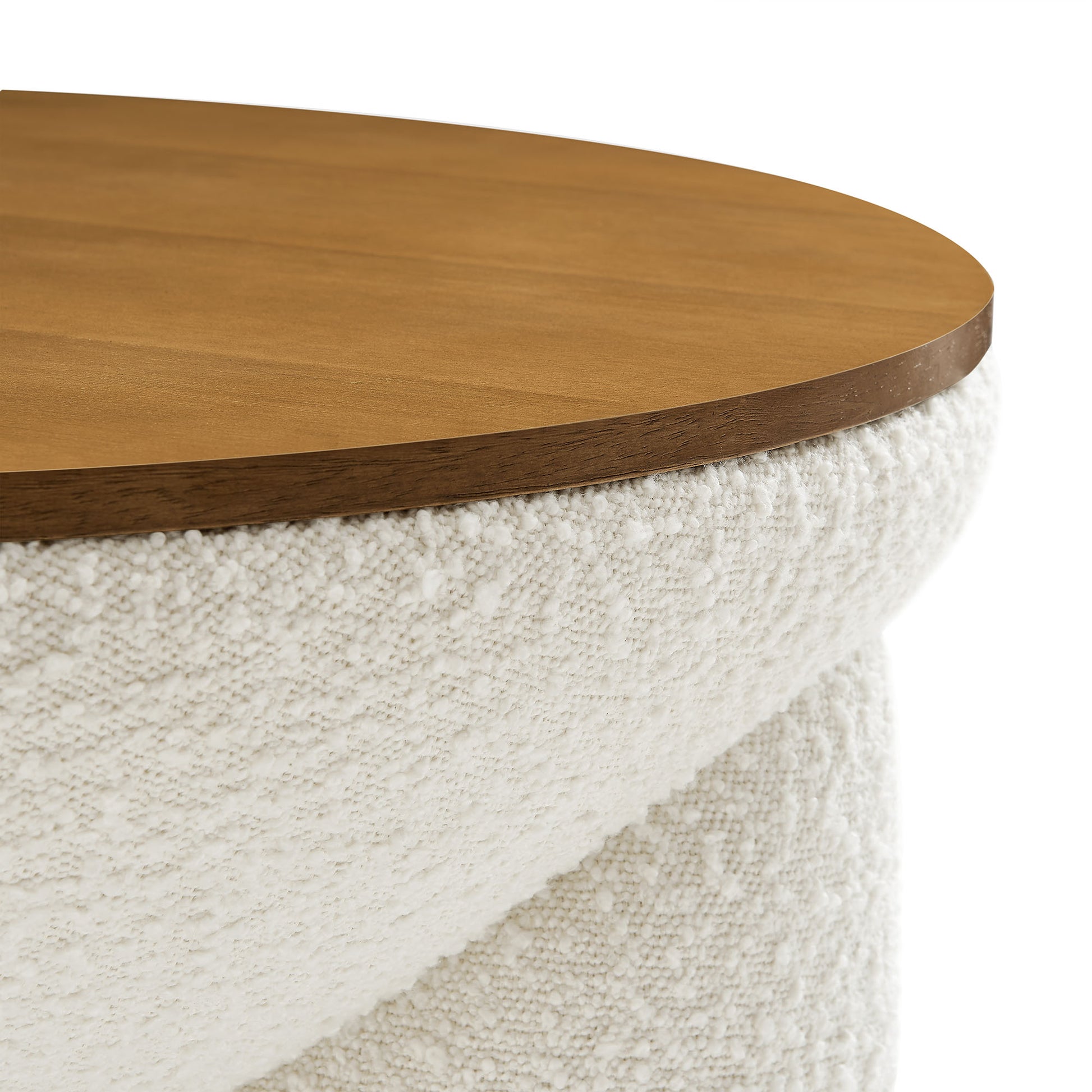 Tridome Round Boucle Upholstered Storage Coffee Table by Modway - Best Buy Furniture