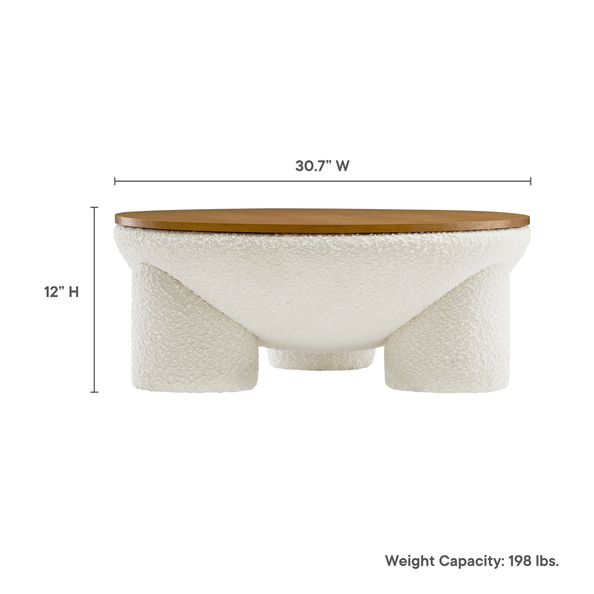 Tridome Round Boucle Upholstered Storage Coffee Table by Modway - Best Buy Furniture