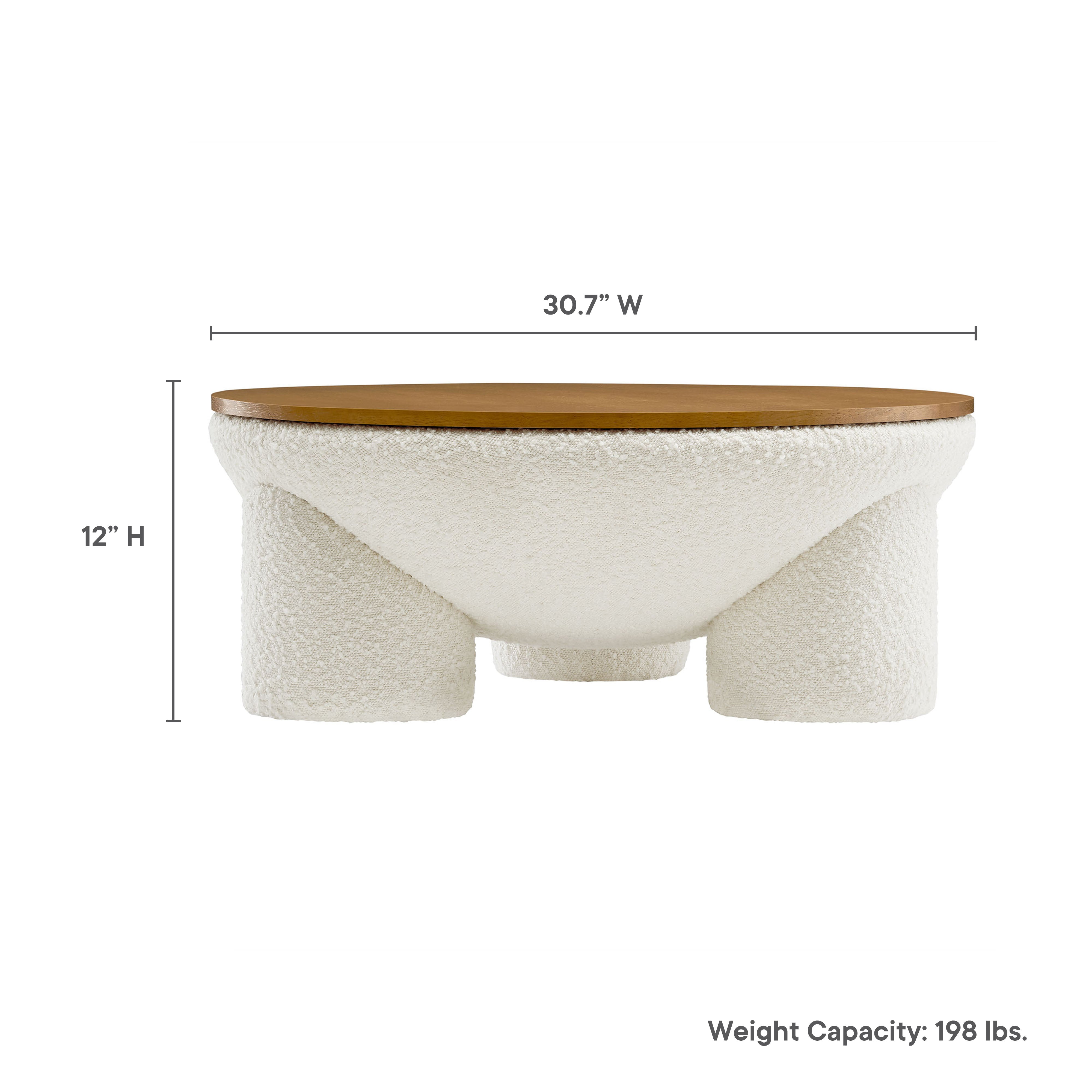 Tridome Round Boucle Upholstered Storage Coffee Table by Modway - Best Buy Furniture