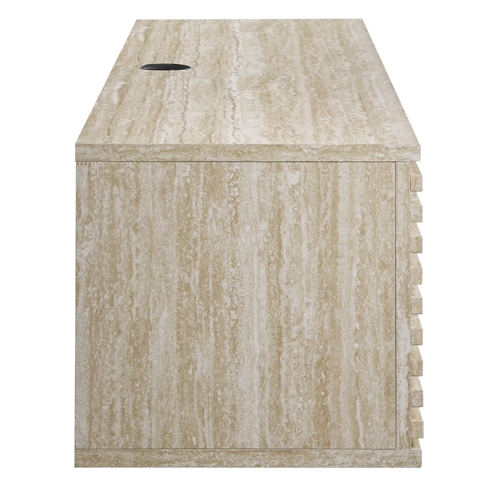 Render 70" Faux Travertine Wall-Mount Media Console TV Stand - Best Buy Furniture